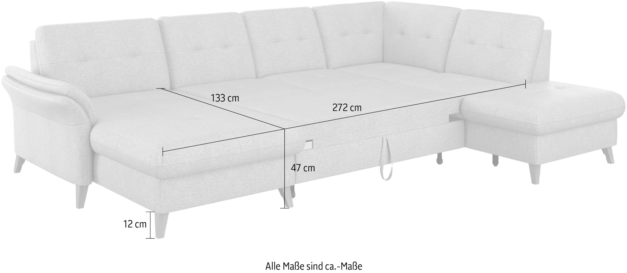 sit&more Wohnlandschaft »Göteborg«, inkl. Sitztiefenverstellung, wahlweise mit Bettfunktion & Bettkasten