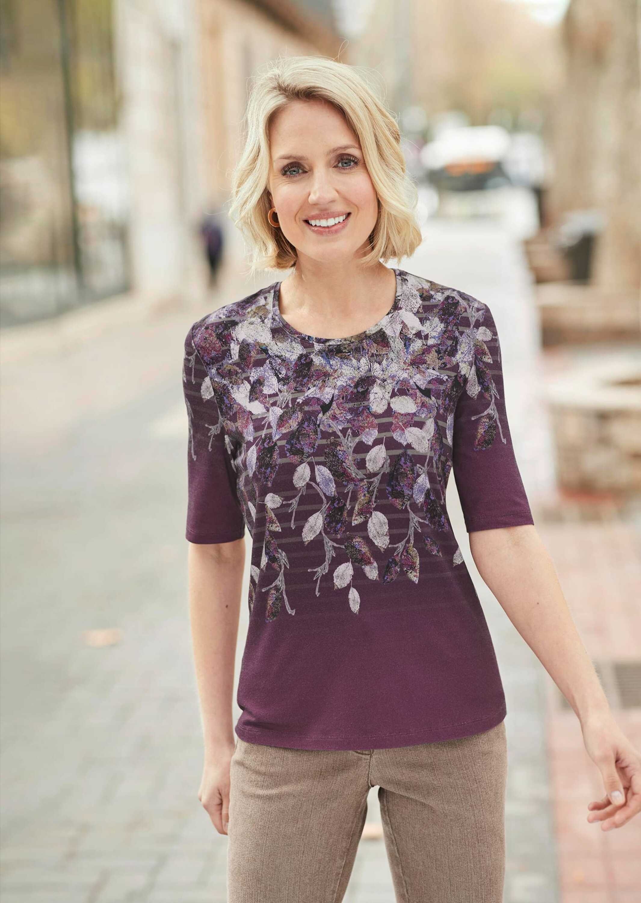 GOLDNER Print-Shirt »Druckshirt in kraftvollen Farben« Exklusives Muster, in unserem Atelier entworfen