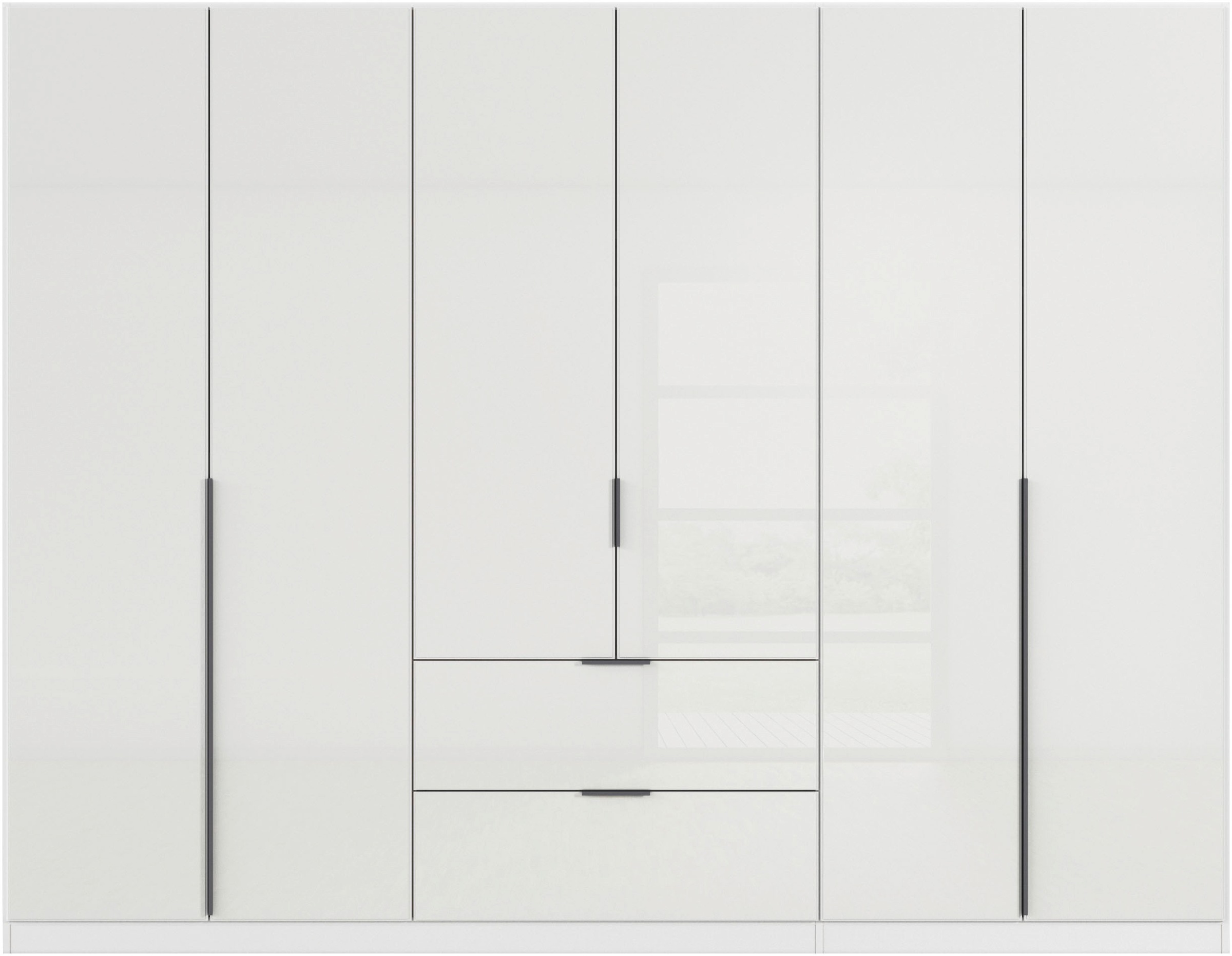 rauch Drehtürenschrank »Kleiderschrank Kleiderschränke Schrank Garderobe AGORDO mit Glasfront«, (in zwei Griff-Farben mit Glasfront), mit Außenschubkästen, in 6 Breiten und 2 Höhen MADE IN GERMANY