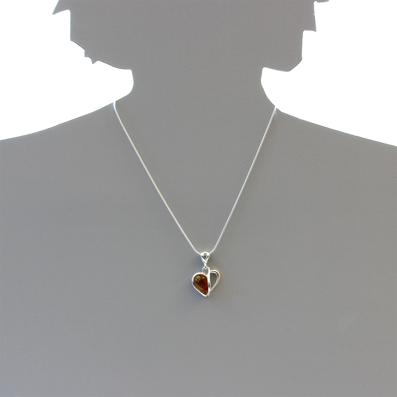 OSTSEE-SCHMUCK Kette und Anhänger Set »- Herz - Silber 925/000 - Bernstein«