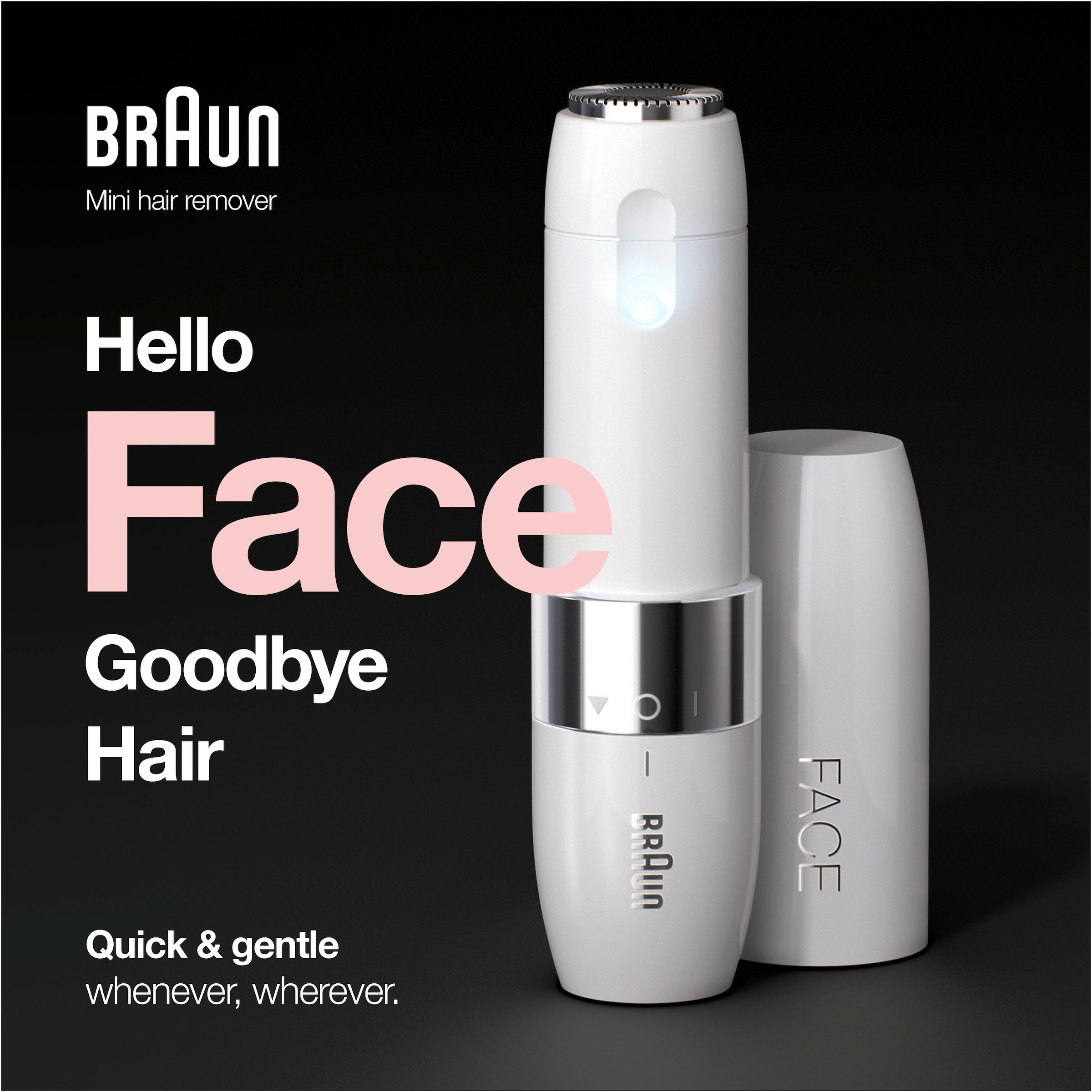 Braun Elektrogesichtshaarentferner »FS1000 Face Mini-Haarentferner«, 1 St. Aufsätze, ideal für unterwegs, mit Smartlight