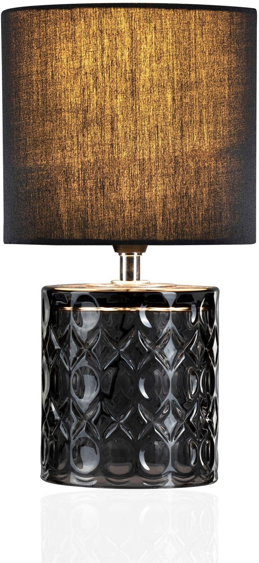 Pauleen Tischleuchte »Crystal Glow«, 1 flammig, Leuchtmittel E14 | ohne Leuchtmittel, E14, max. 20W E14, schwarz/grau, 230V, Stoff/Glas
