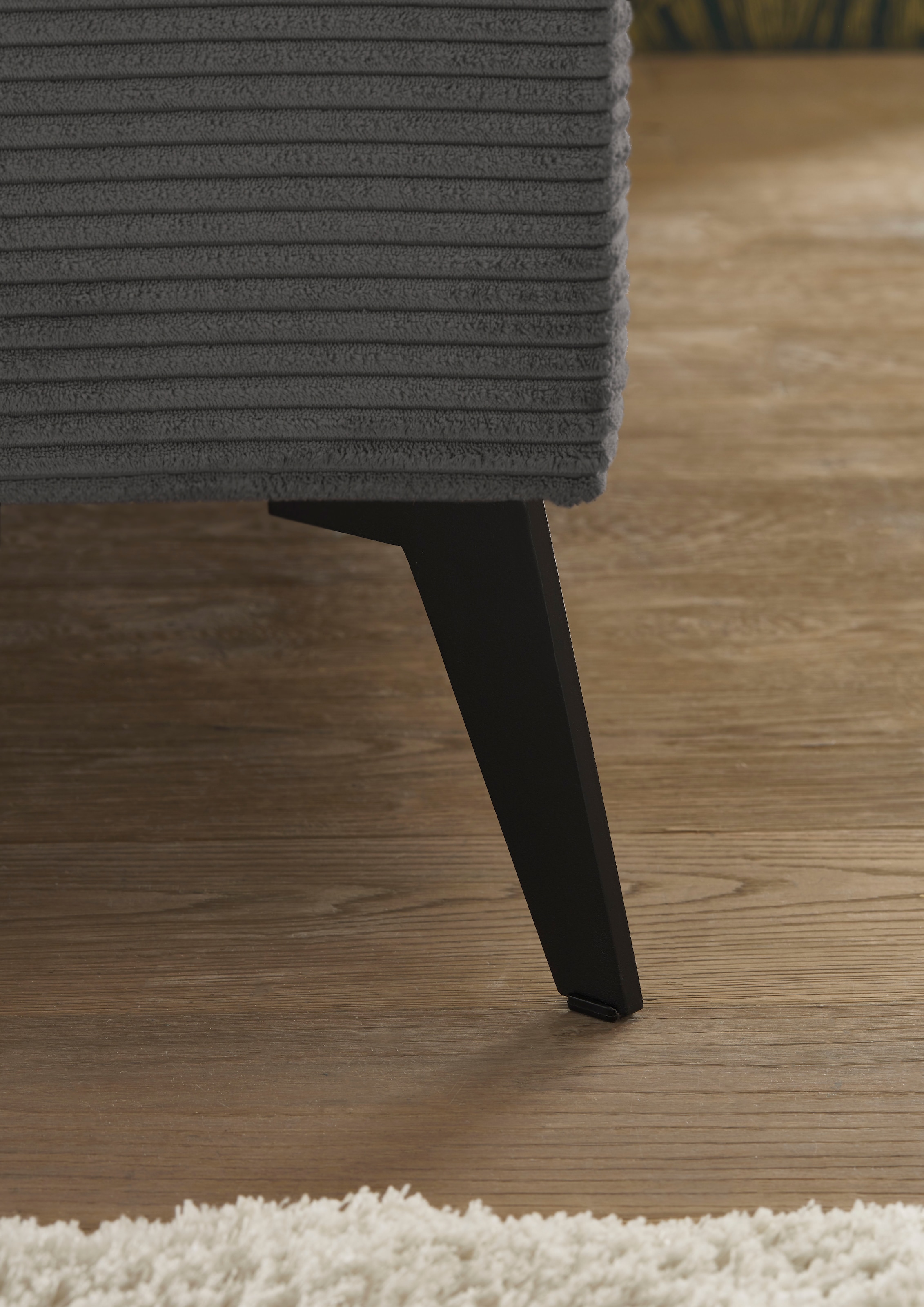 set one by Musterring Polsterbett »Cary« wahlweise mit Matratze und Lattenrost, Füße Metall schwarz