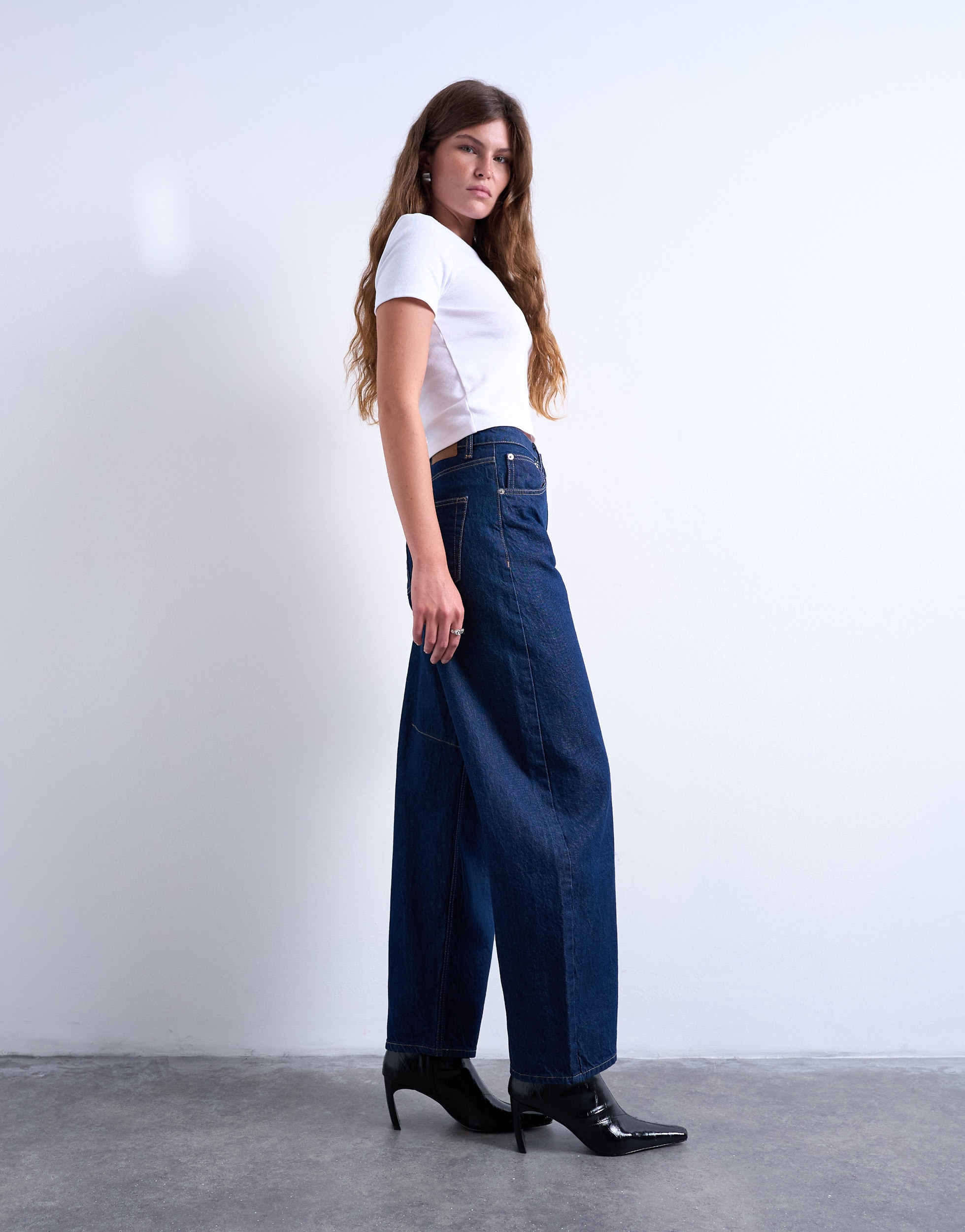 TOPSHOP Weite Jeans »TSBARREL HR DENIM JEANS DB NOOS« Baumwolle, Barrel Fit, high waist