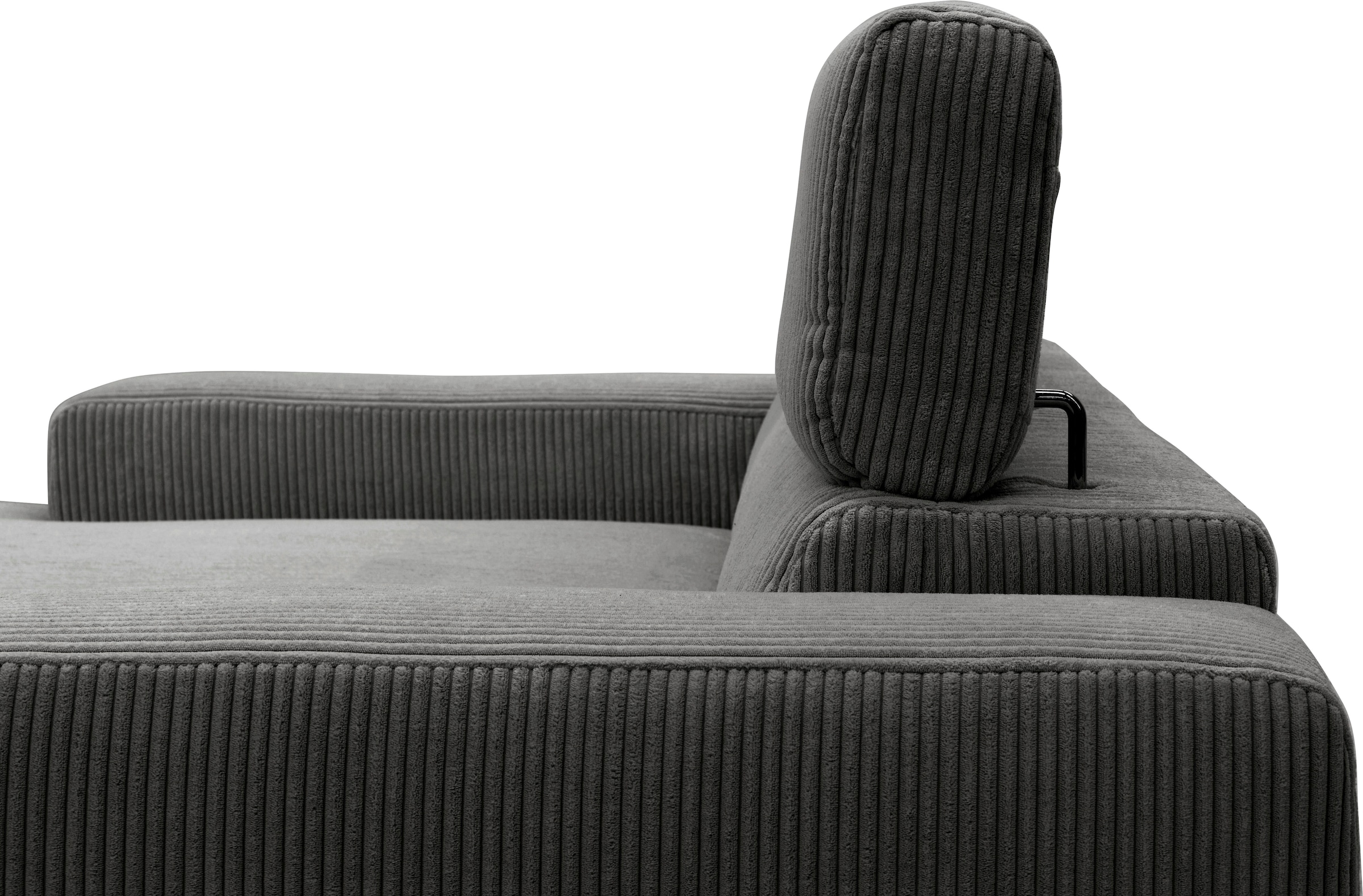 DOMO collection Ecksofa »Brandon B/T/H: 214/100/80 cm, belastbar bis 140kg/ Sitz, auch in Cord«, Mit Kopfteilverstellung, auch in Leder und Cord, L-Form