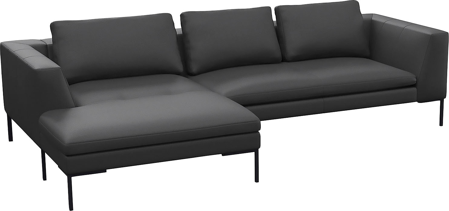FLEXLUX Ecksofa »Loano, toller Sitzkomfort, L-Form«, modernes Sofa, frei im Raum stellbar, lose Kissen, Kaltschaum im Sitz