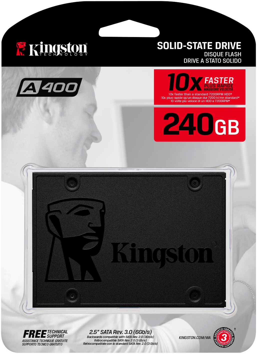 Kingston interne SSD »A400 240GB« 2,5 240 GB Anschluss SATA III