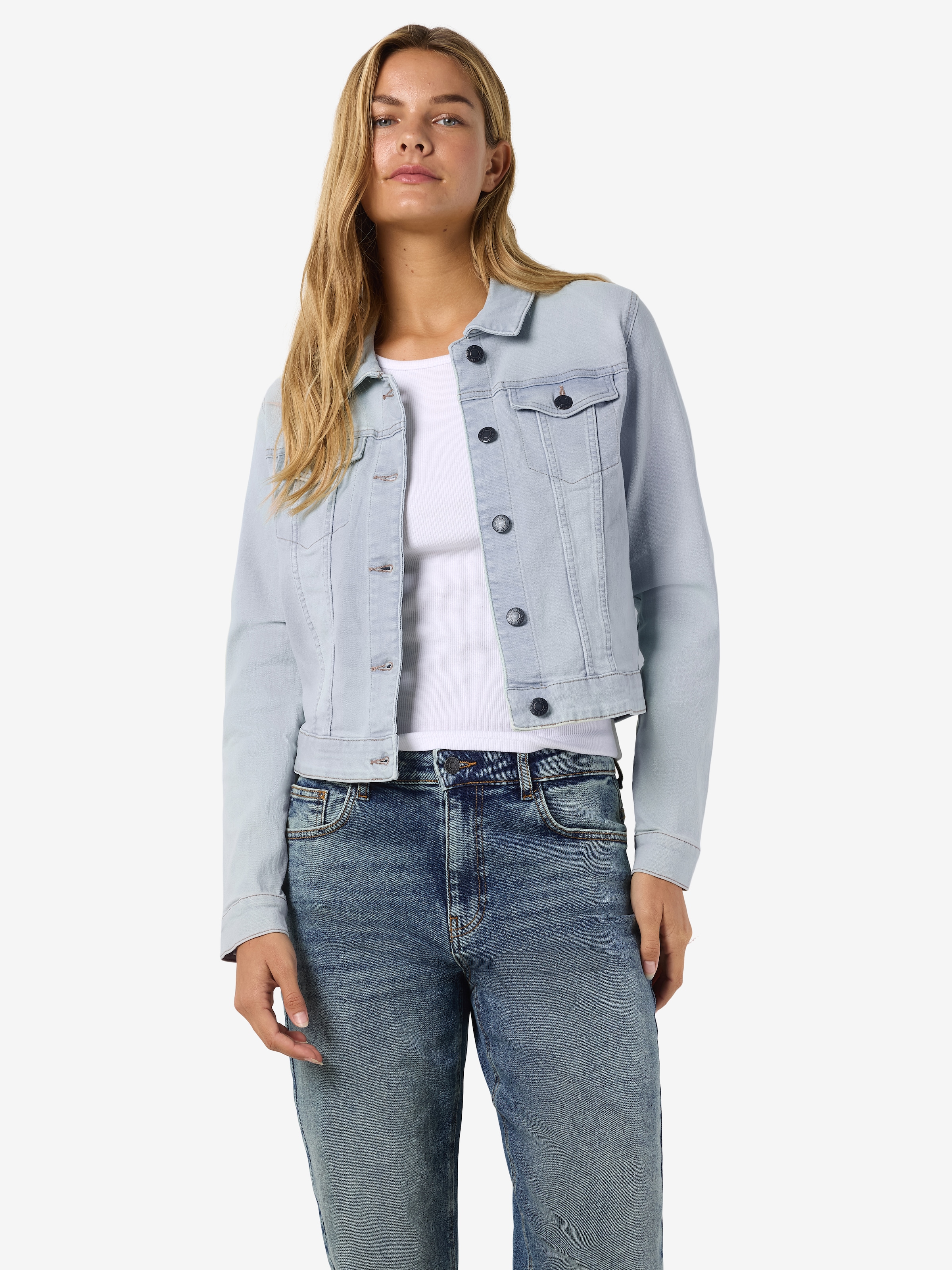 Noisy may Jeansjacke »NMDEBRA L/S DENIM JACKET LB NOOS« ohne Kapuze