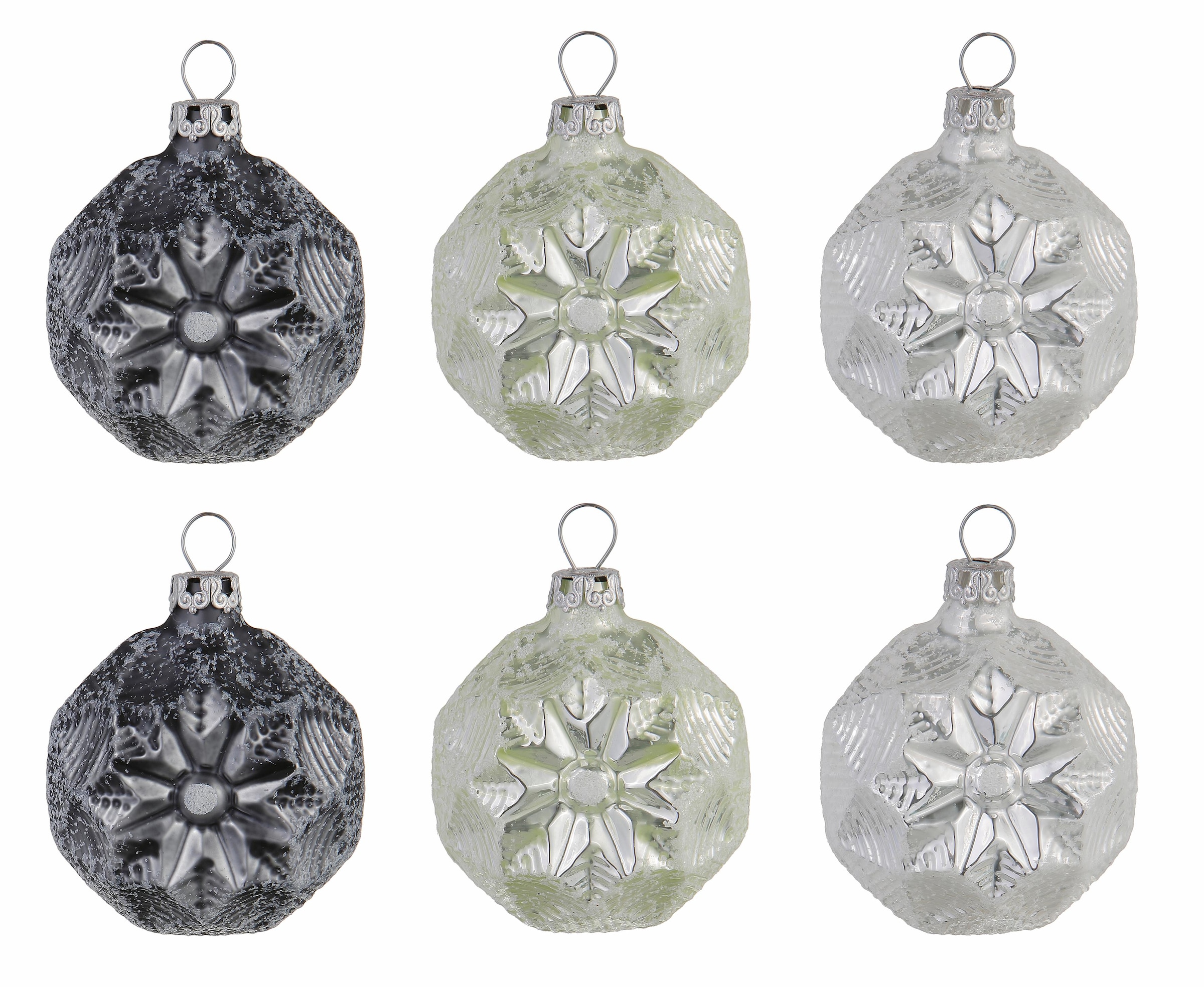 Thüringer Glasdesign TGS-Christbaumschmuck Medaillons, Made in Germany, »Frozen Christmas« (6tlg.)