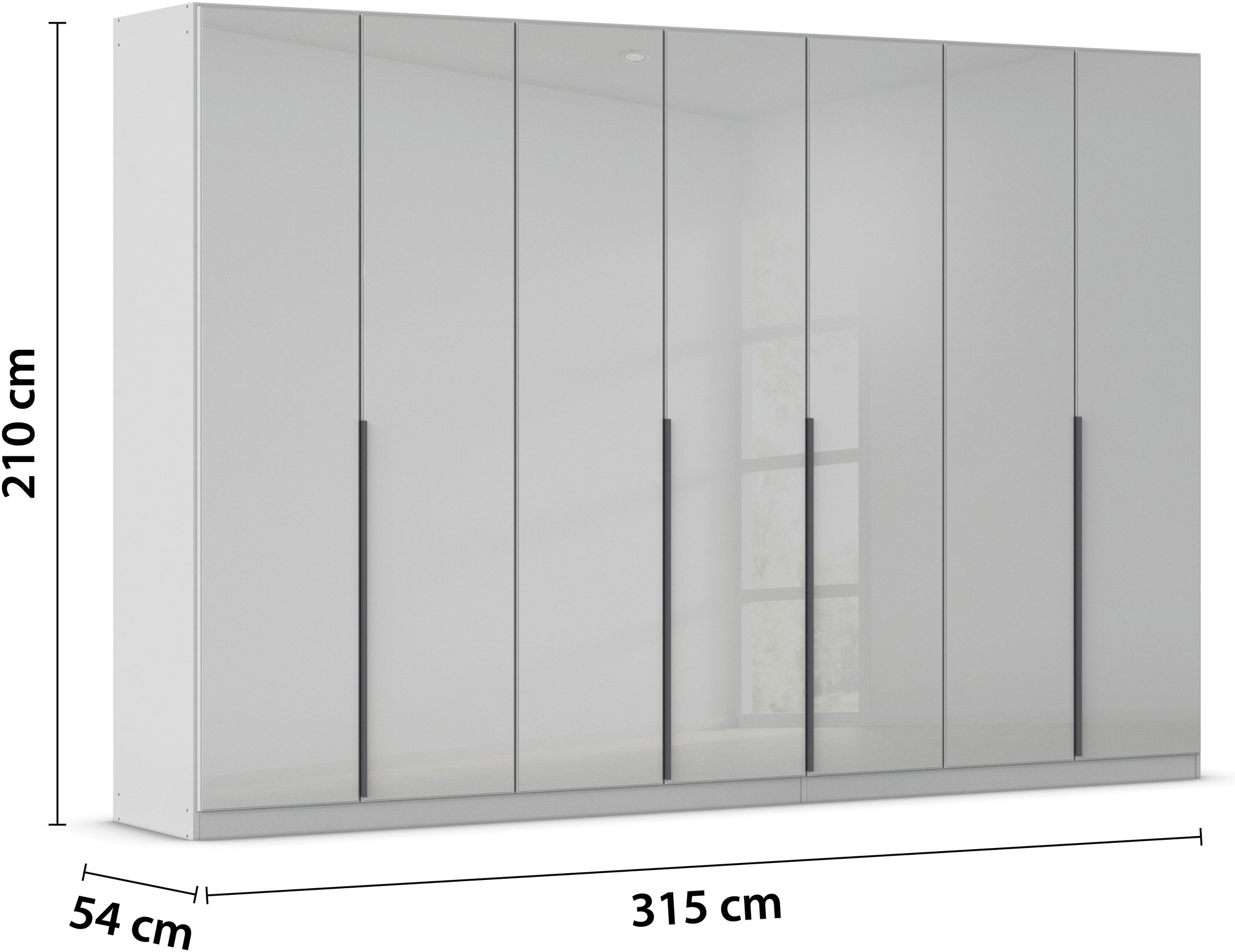 rauch Drehtürenschrank »Kleiderschrank Kleiderschränke Schrank Garderobe AGORDO mit Glasfront«, (in zwei Griff-Farben), durchdachte Innenausstattung, in 6 Breiten und 2 Höhen MADE IN GERMANY