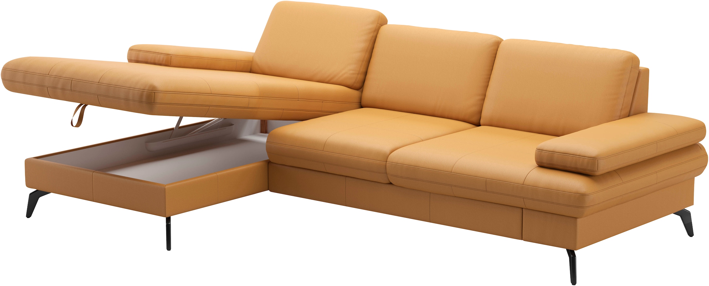 sit&more Ecksofa »Morris L-Form, inkl. Sitztiefenverstellung«, wahlweise mit Armteilverstellung, Bettfunktion & Bettkasten
