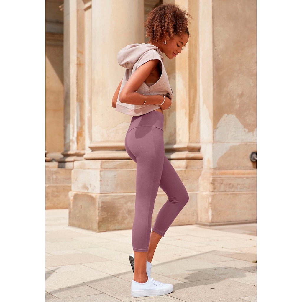 LASCANA Caprileggings, mit breitem weichem Bündchen, Loungewear