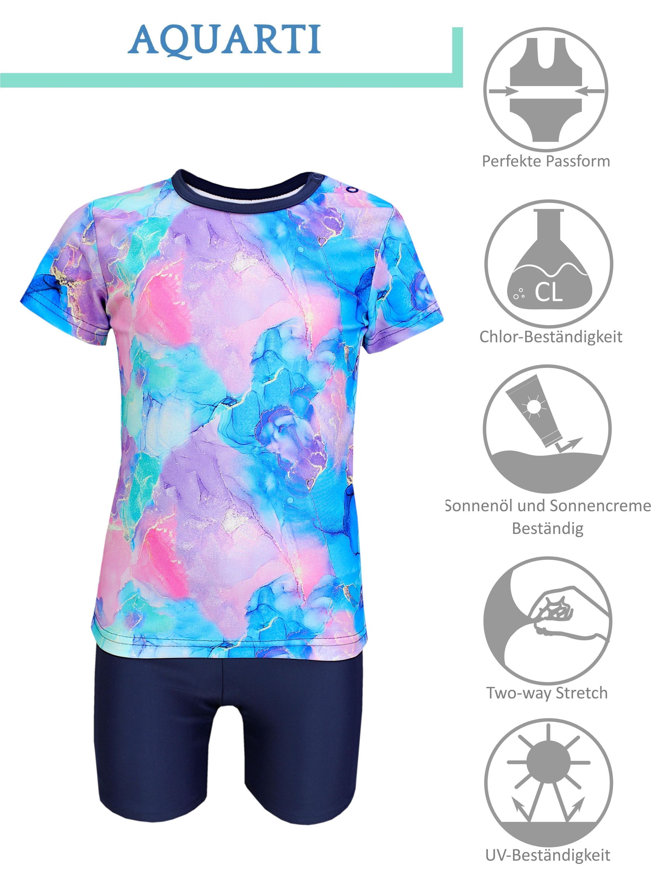 AQUARTI Badeanzug »Badeanzug Baby Mädchen Zweiteiler Badeanzug Bade-Set Bade T-Shirt Badehose«