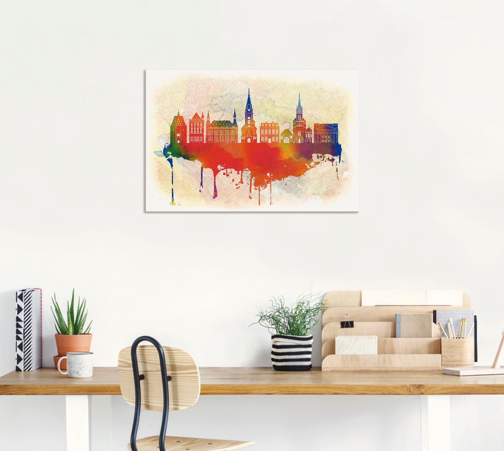 Artland Wandbild »Aachen Deutschland Skyline«, Deutschland, (1 St.), als Alubild, Leinwandbild, Wandaufkleber oder Poster in versch. Größen
