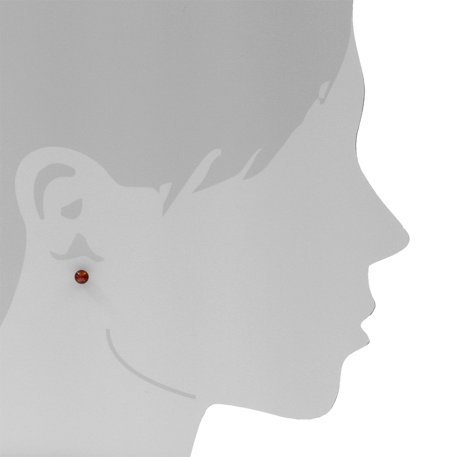 OSTSEE-SCHMUCK Paar Ohrstecker »- Kugel 5 mm - Gold 333/000 - Rotachat«