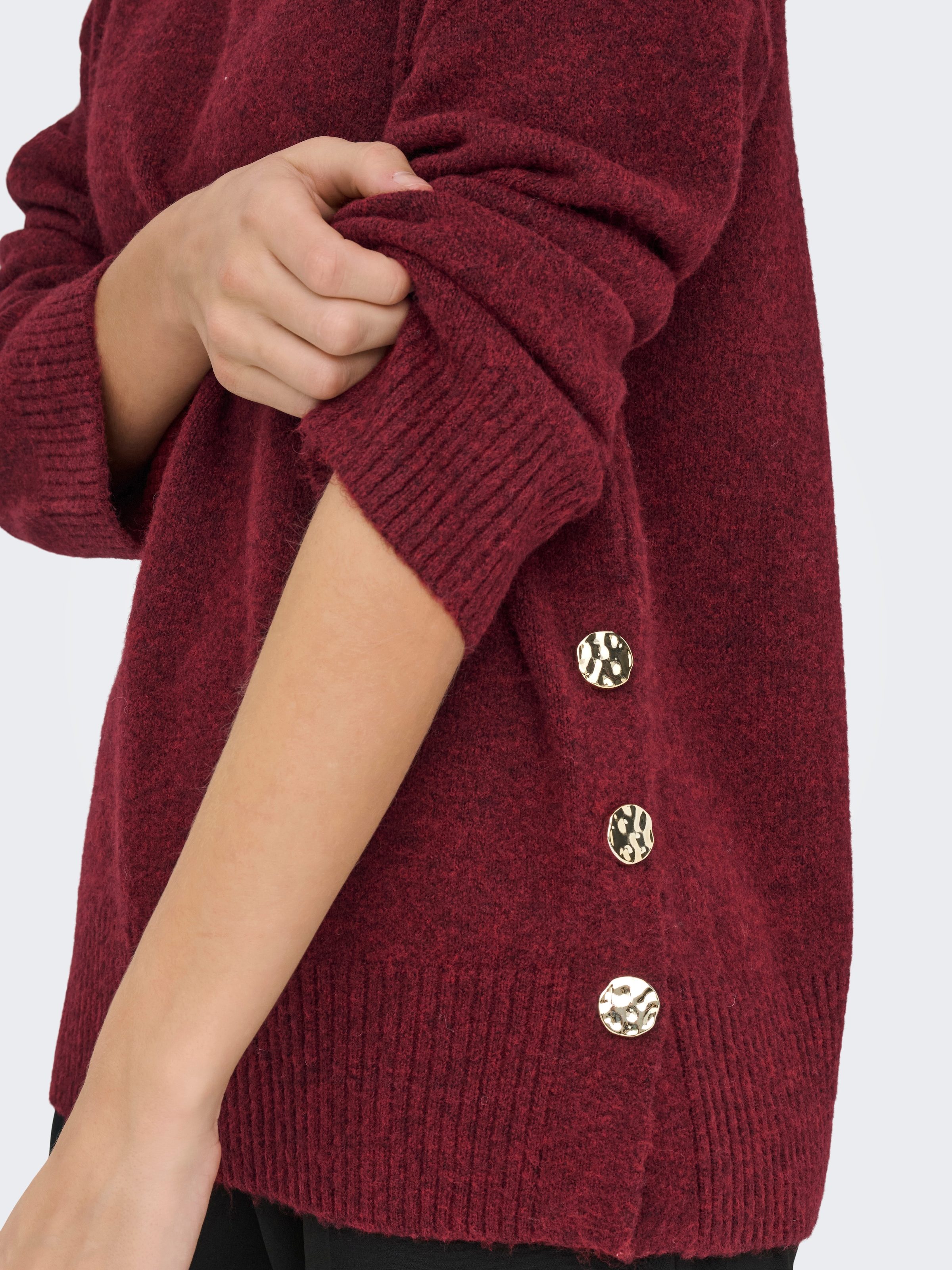 ONLY Strickpullover »ONLRENE LIFE LS BUTTON O-NECK CC KNT«