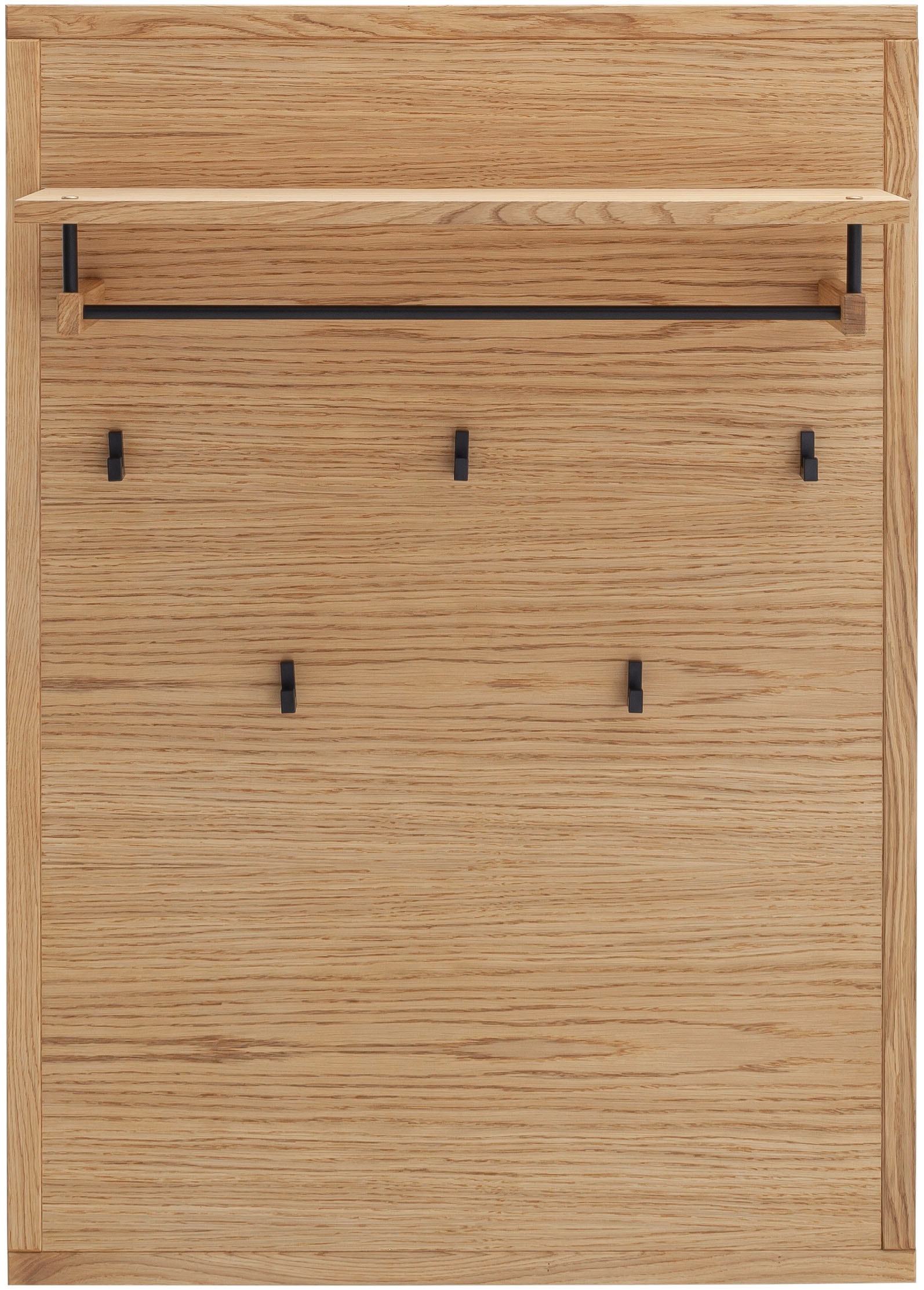 MCA living Garderobenpaneel »Araya Garderobenpaneel, Wandpaneel, Flurgarderobe, Breite 79 cm« Set, 1 Stück, 1 Stk. tlg. Aufhänger,Paneel,Kleiderstange,Wandregal,5x Kleiderhaken,FSC-mi