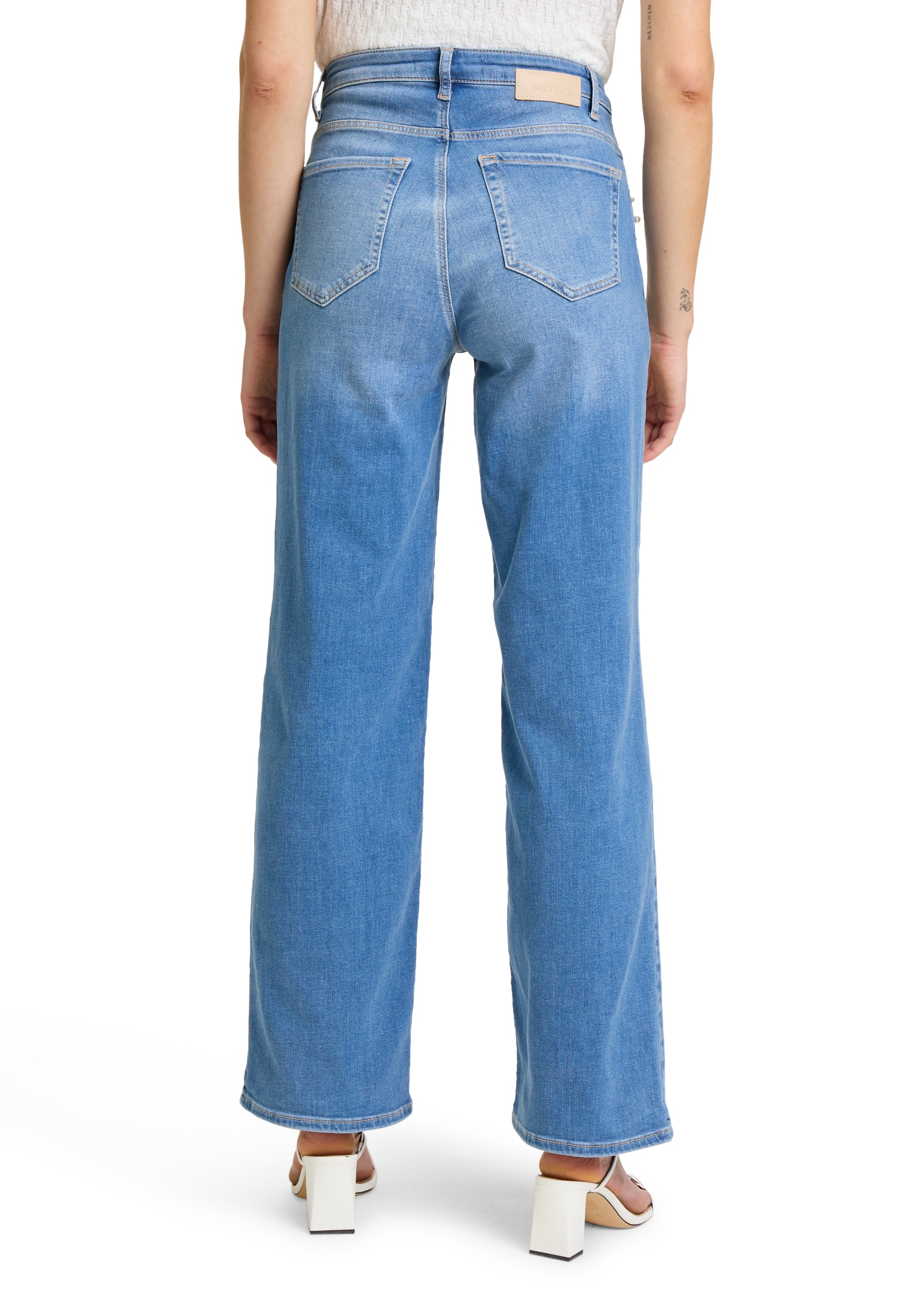 Betty&Co Taillenhose »High Waisted-Jeans mit Perlen«
