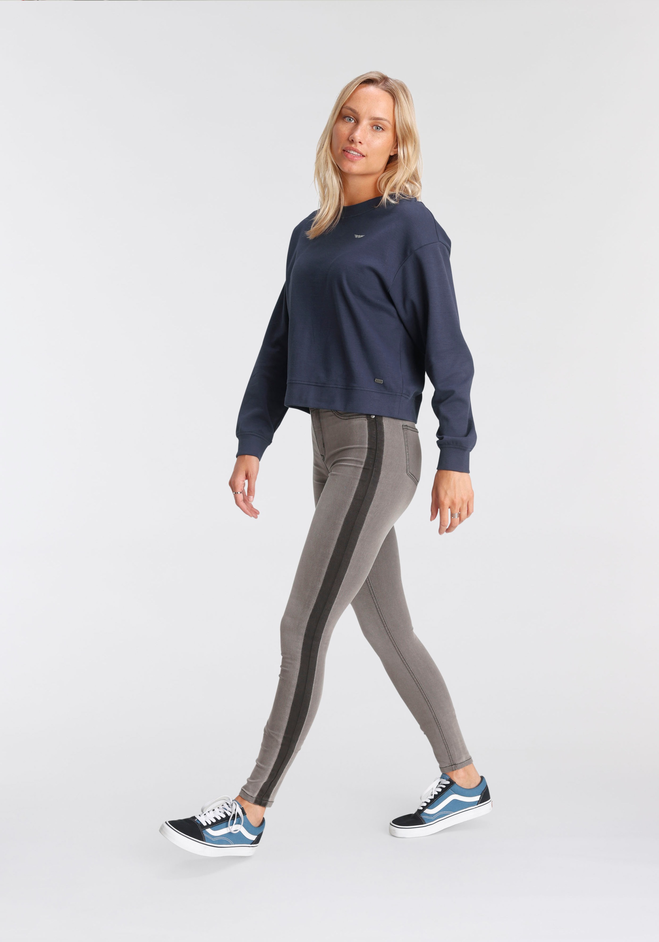 Arizona Skinny-fit-Jeans »Ultra Stretch«, High Waist mit seitlichem Streifen