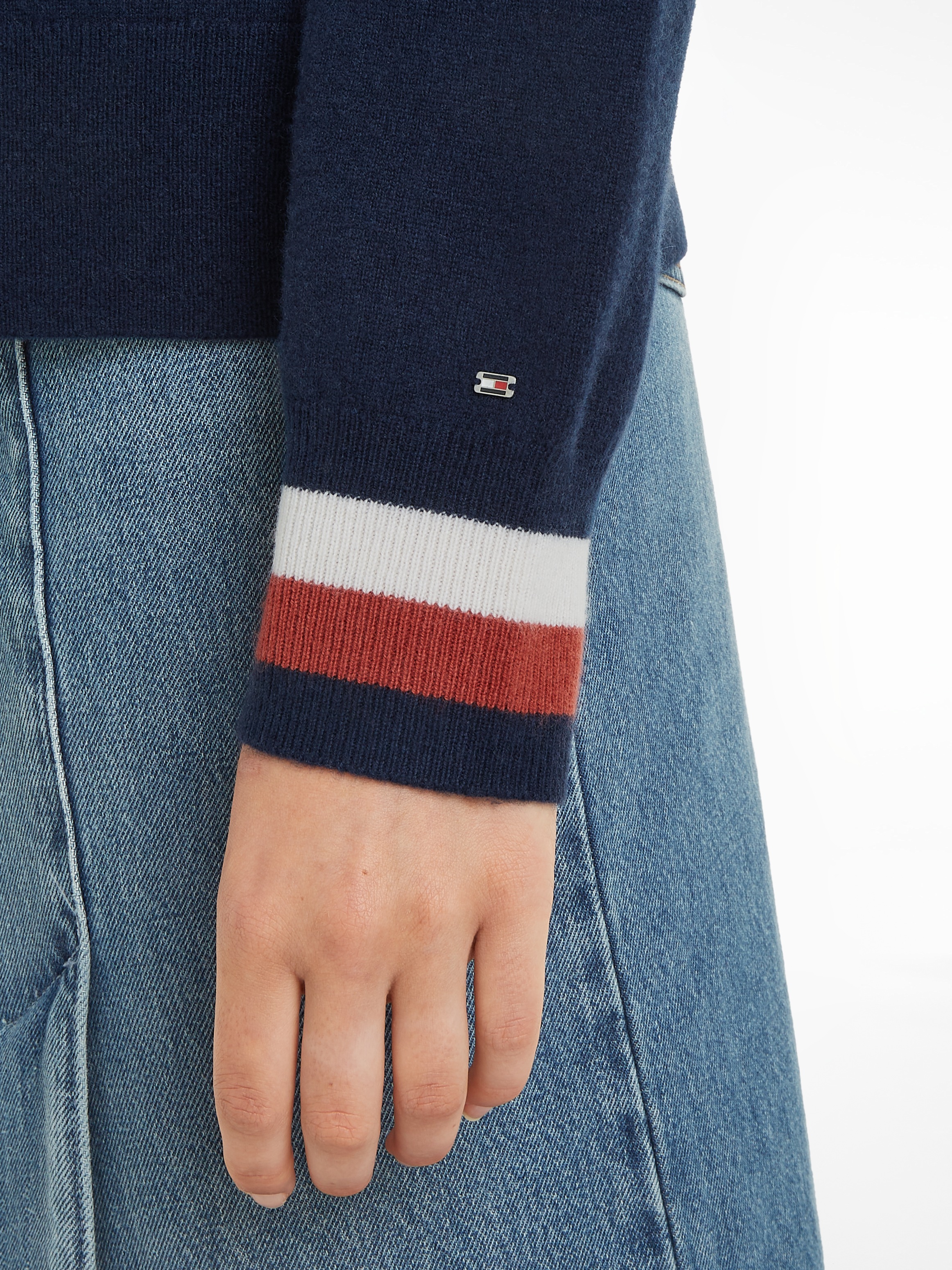 Tommy Hilfiger Strickjacke »GLOBAL STP WOOL CASH CARDIGAN«, mit Tommy Hilfiger Global Stripe