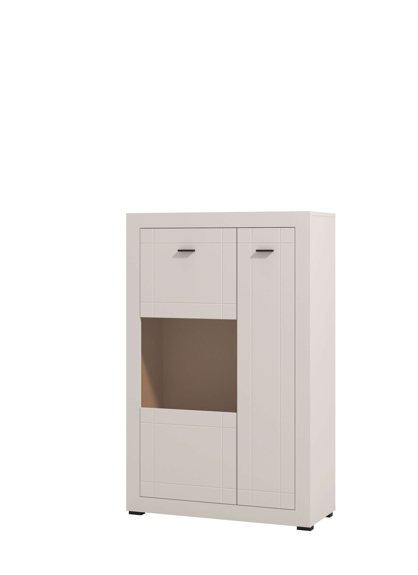 Home affaire Highboard »Warwick, Hochkommode, Vitrine, Glasvitrine, Kombi-Highboard« Modernes Highboard: Kaschmir-Dekor, 2 Türen, Heißfolienprägung