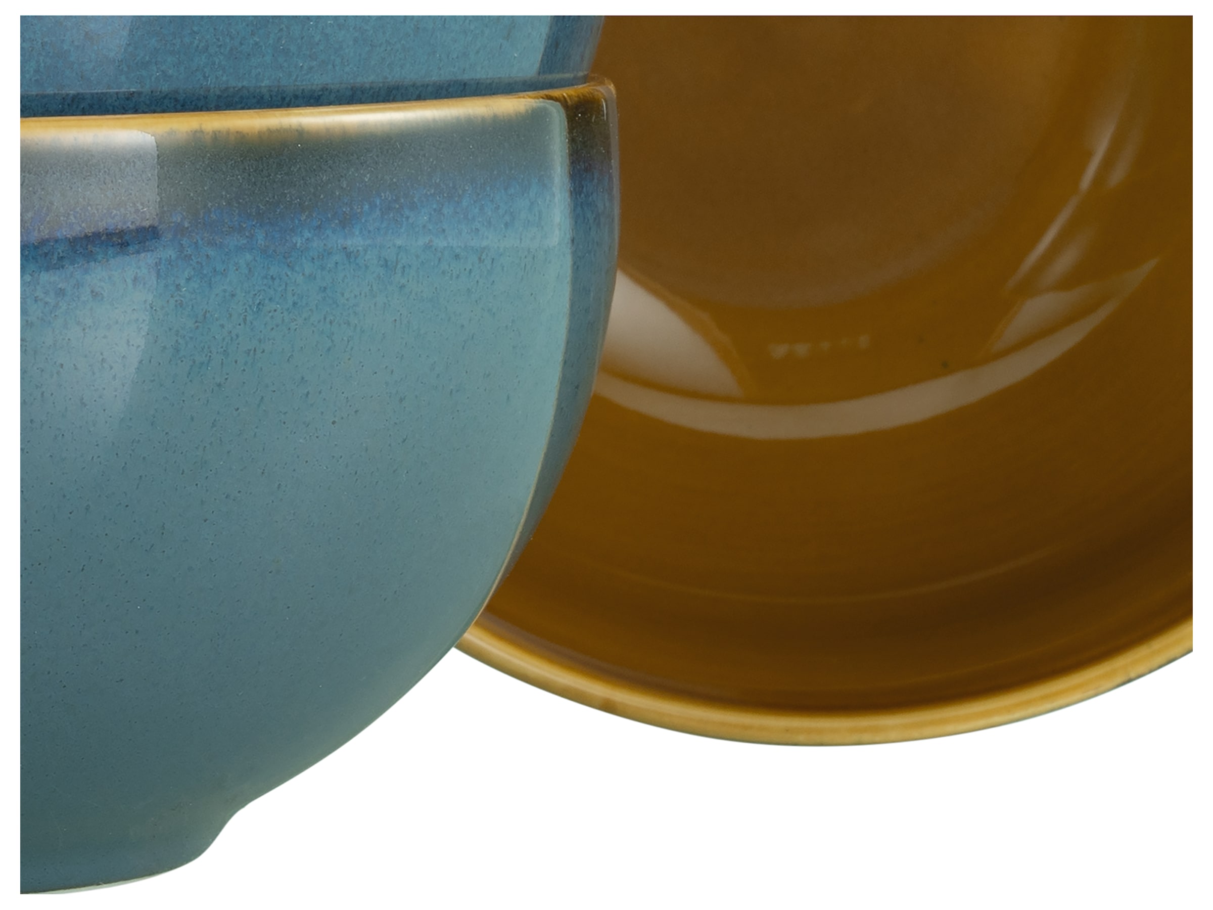 CreaTable Schale »Mallorca, Buddha Bowl 4-tlg« 4 Stk. aus Steinzeug Spezialglasur mit Vintage Außenrand