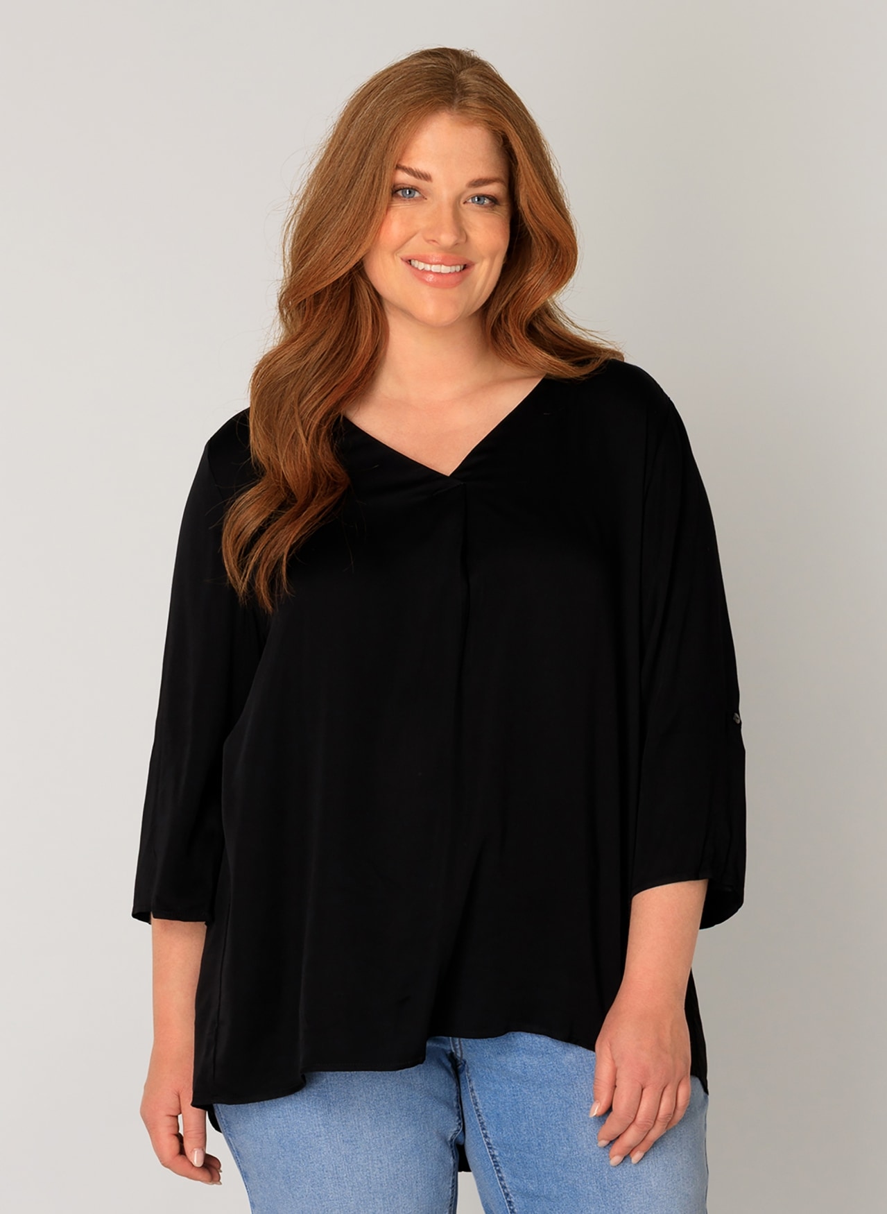 Base Level Curvy Shirtbluse »Yanina«, mit V-Ausschnitt