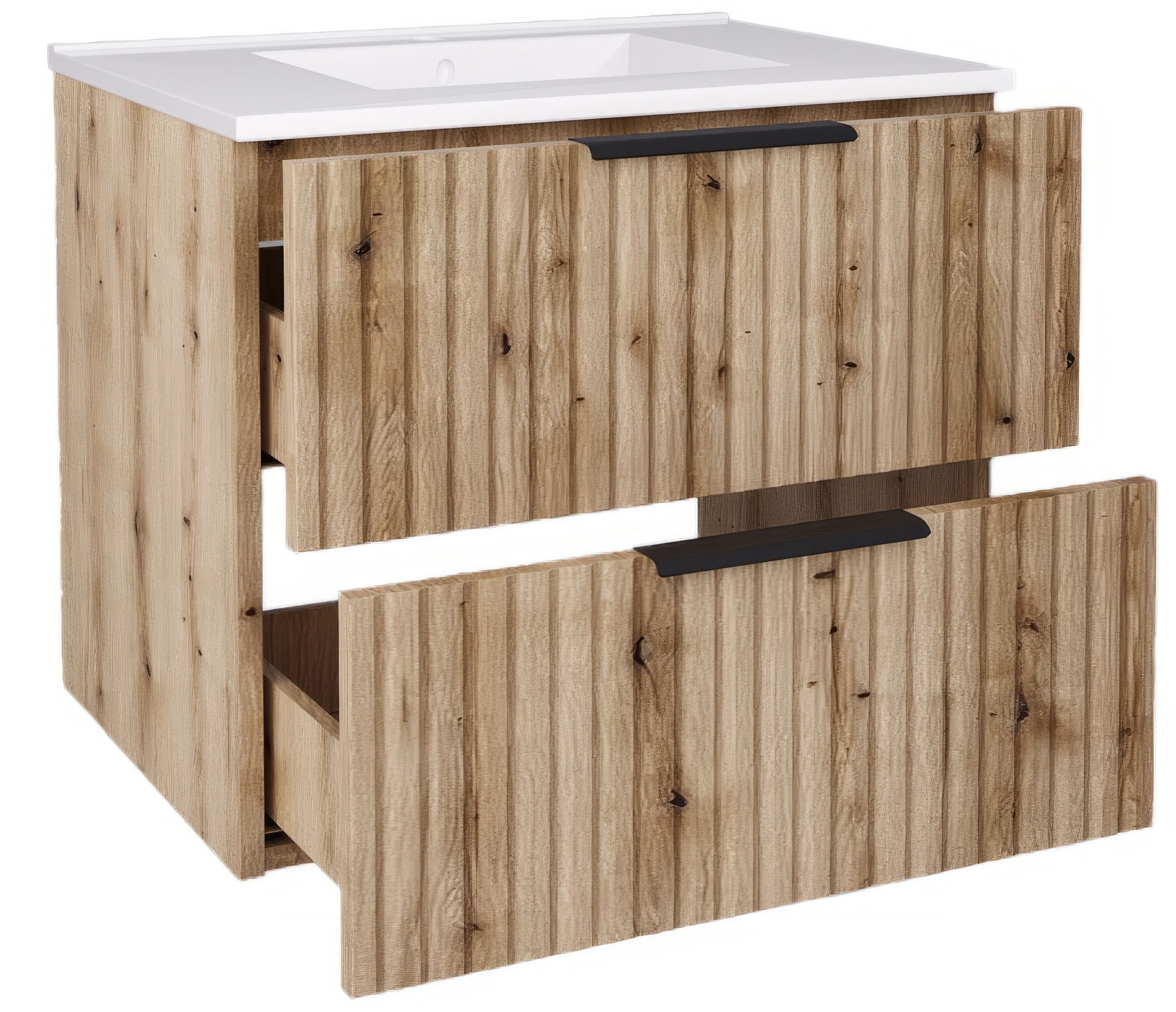 welltime Waschtisch »TIBU mit Waschbecken. 2 Schubladen. 2 Breiten (60/80cm) und 4 Farben« Badschrank mit Waschbecken, Softclose, Maße B/H/T: 61/53/47 cm