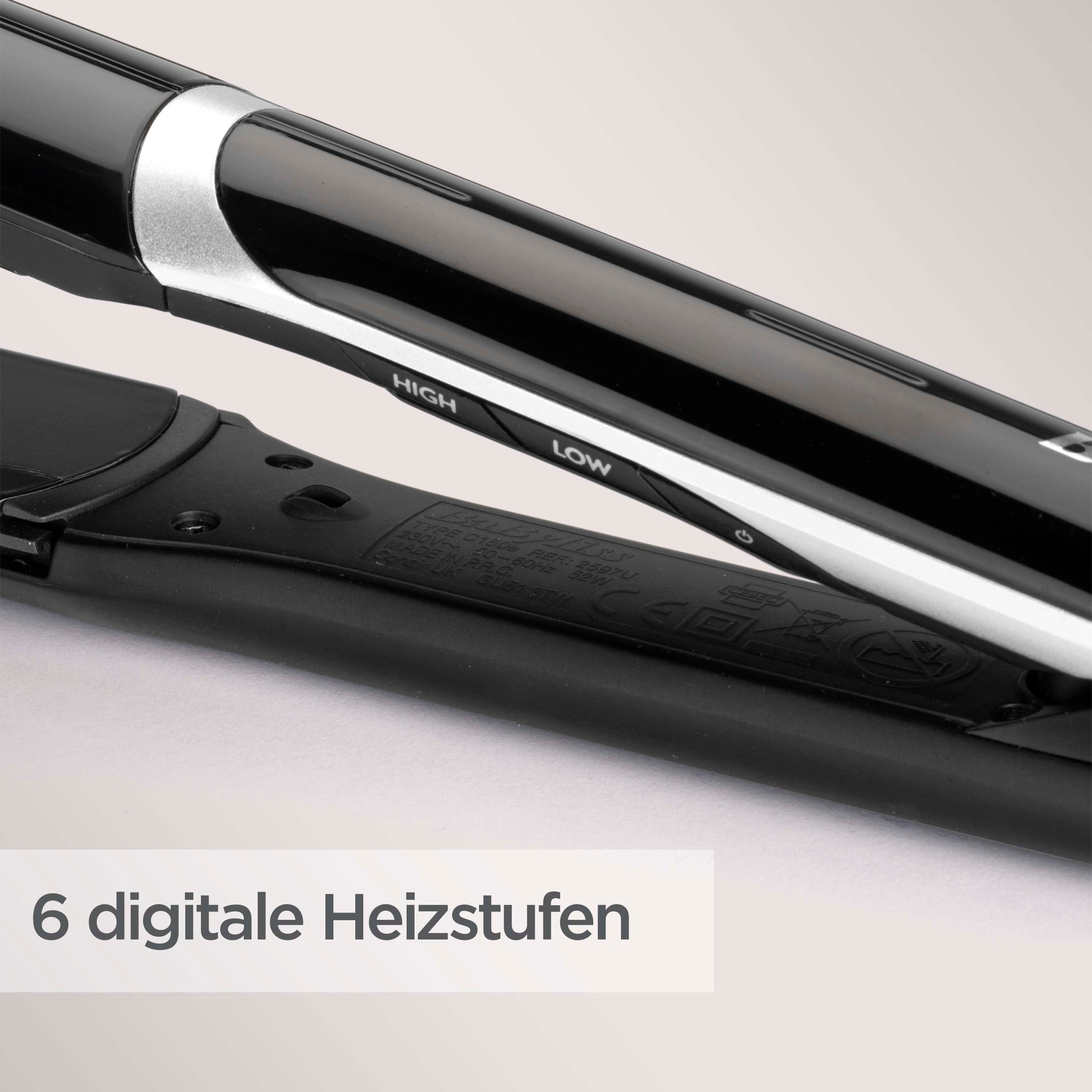 BaByliss Glätteisen »BaByliss Sleek Control Wide Glätteisen extra breit, Keramik, ST397E« Ionen-Technologie, 6 Temperaturstufen 140–235 °C, abnehmbarer Kamm
