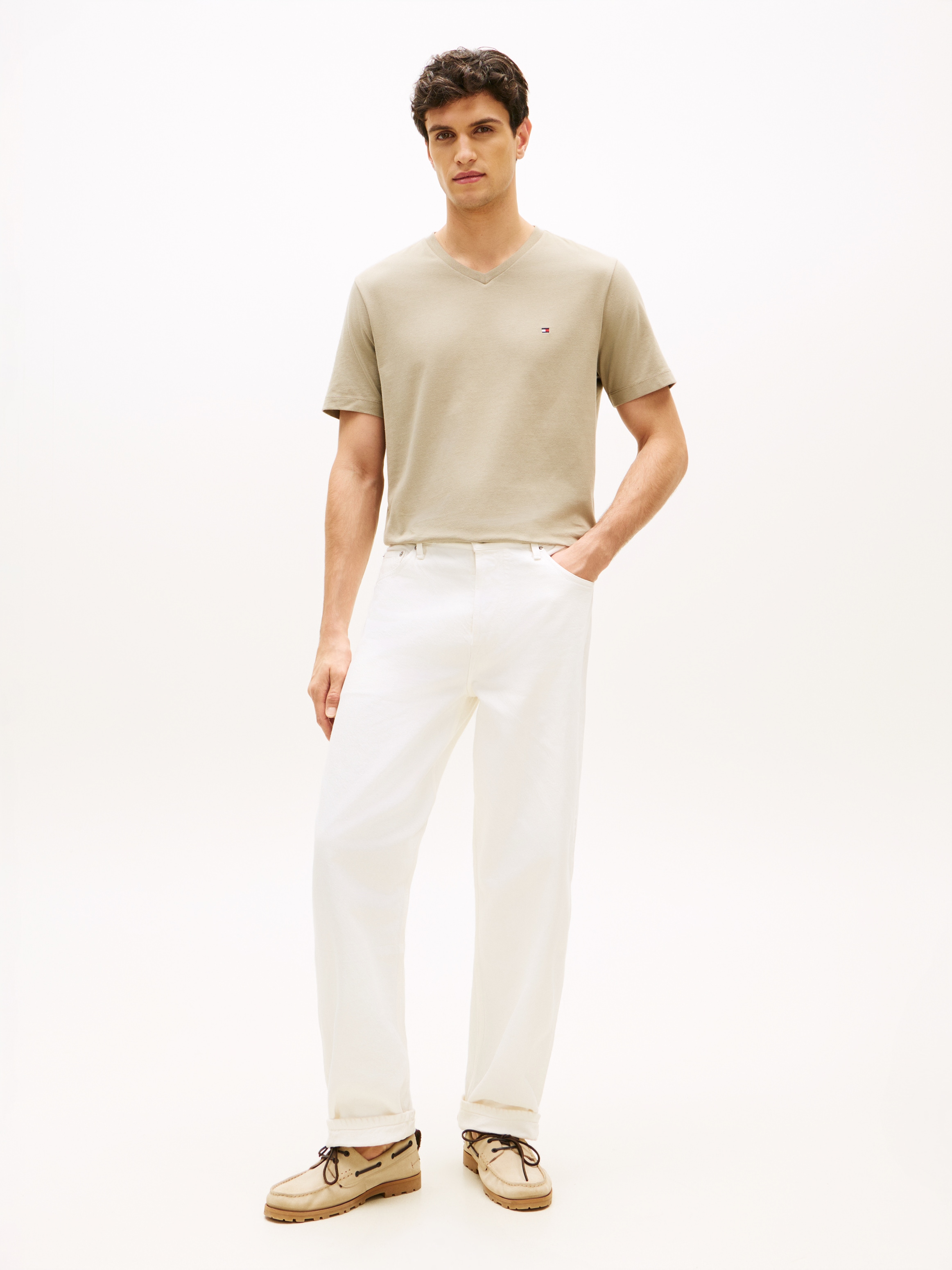 Tommy Hilfiger V-Shirt »ESSENTIAL V-NECK« unifarben, casual, regular fit, Baumwolle,