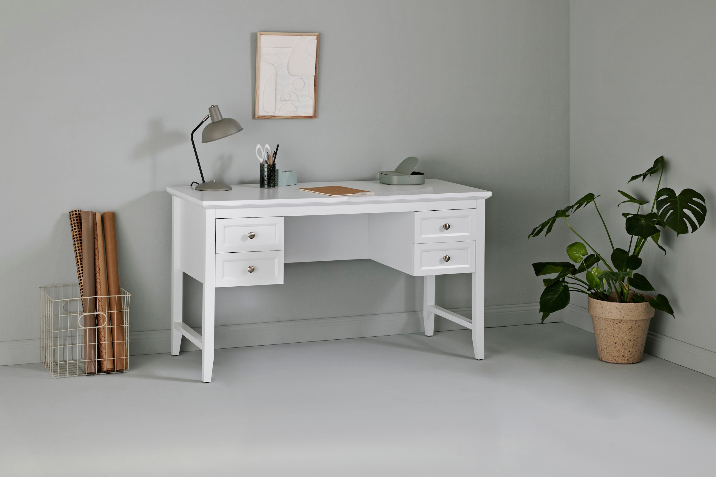 Jahnke Schreibtisch »CLASSIC D 130«, (1 St.), Schreibtisch, 4 Schubladen, Breite 130 cm