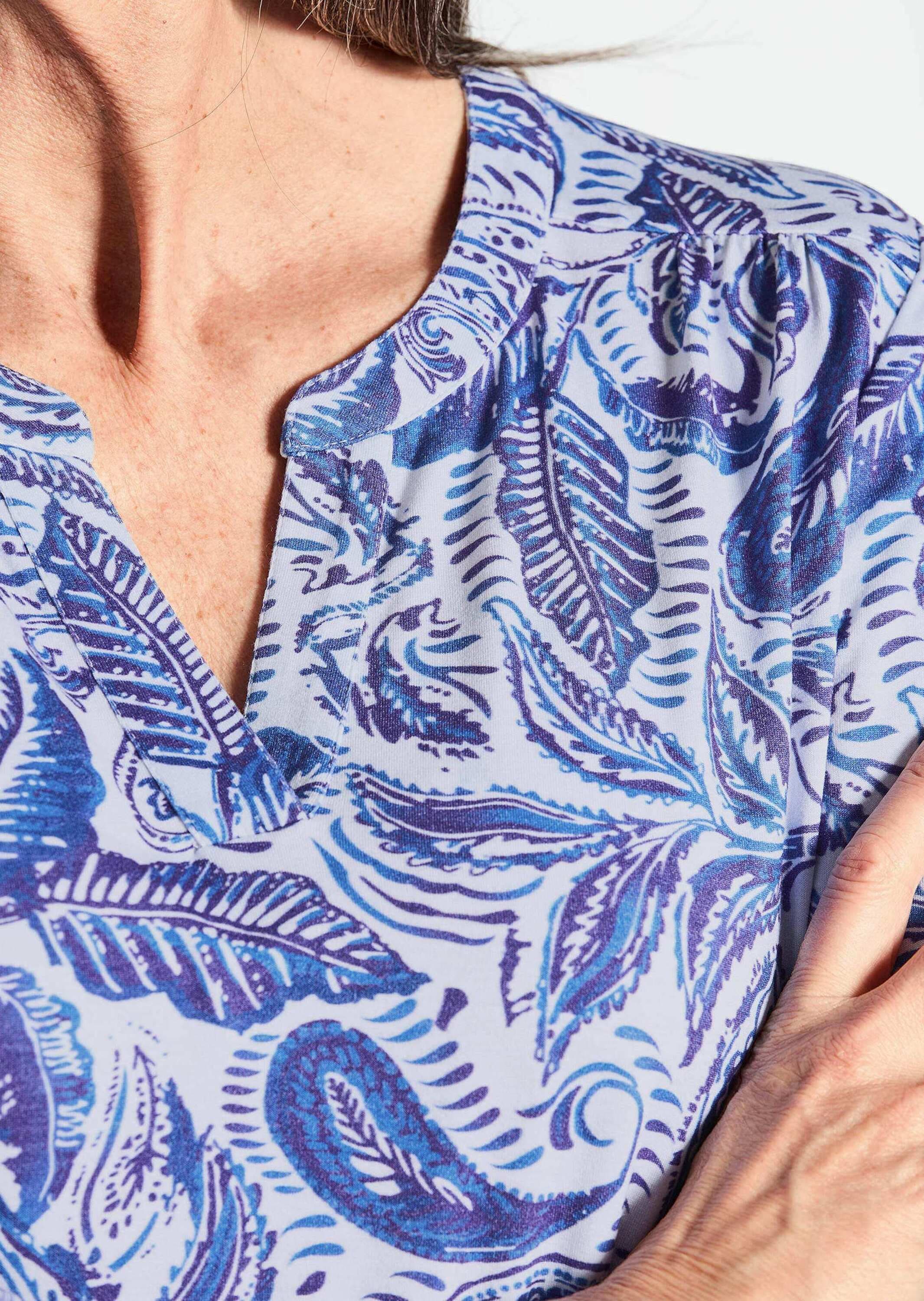 GOLDNER Schlupfbluse »Bluse mit Muster, Halbarm«