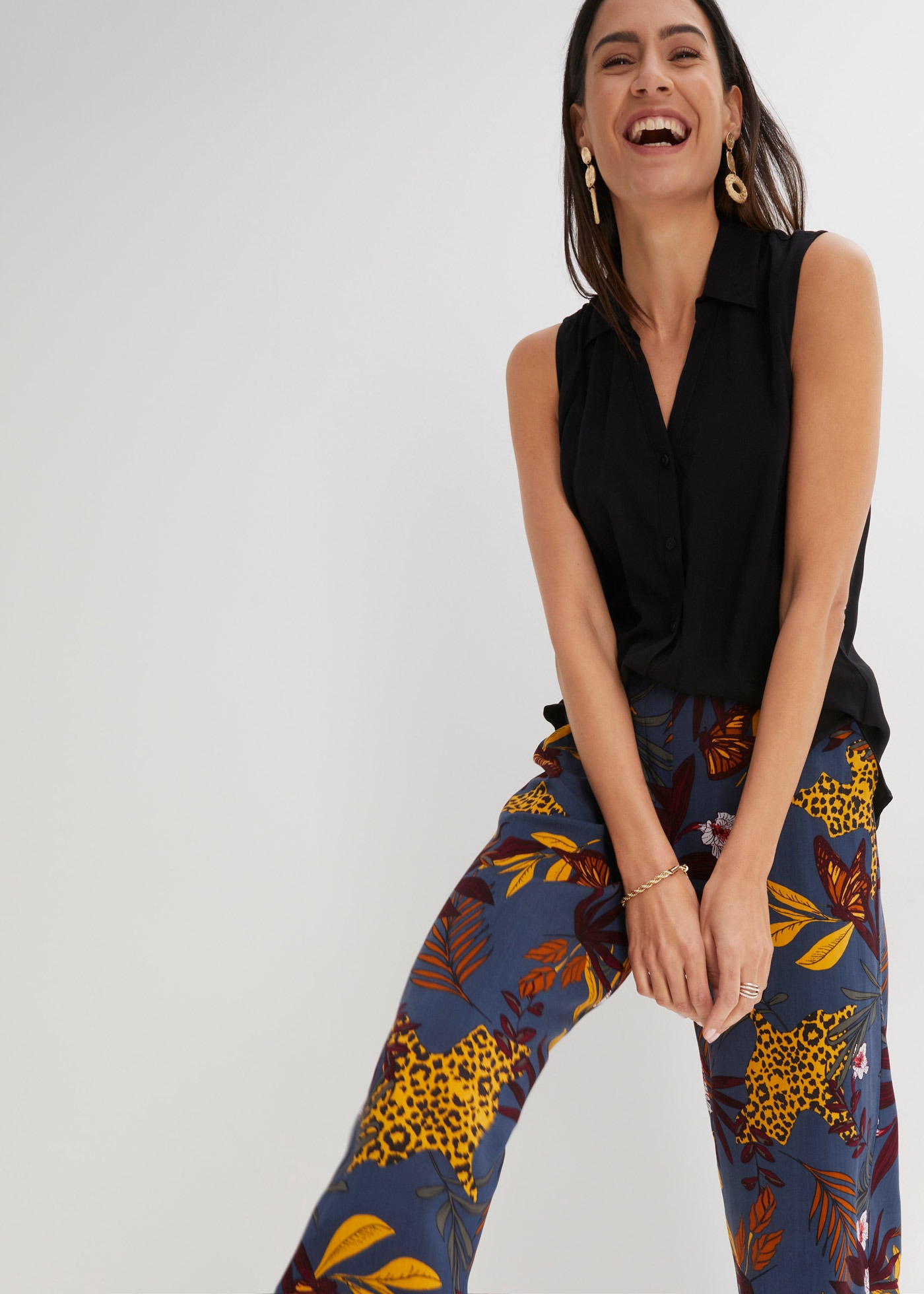 bonprix Marlene-Hose »Marlenehose aus reiner Viskose«  aus Viskose, Loose Fit, weiter Beinverlauf, eleganter Stil