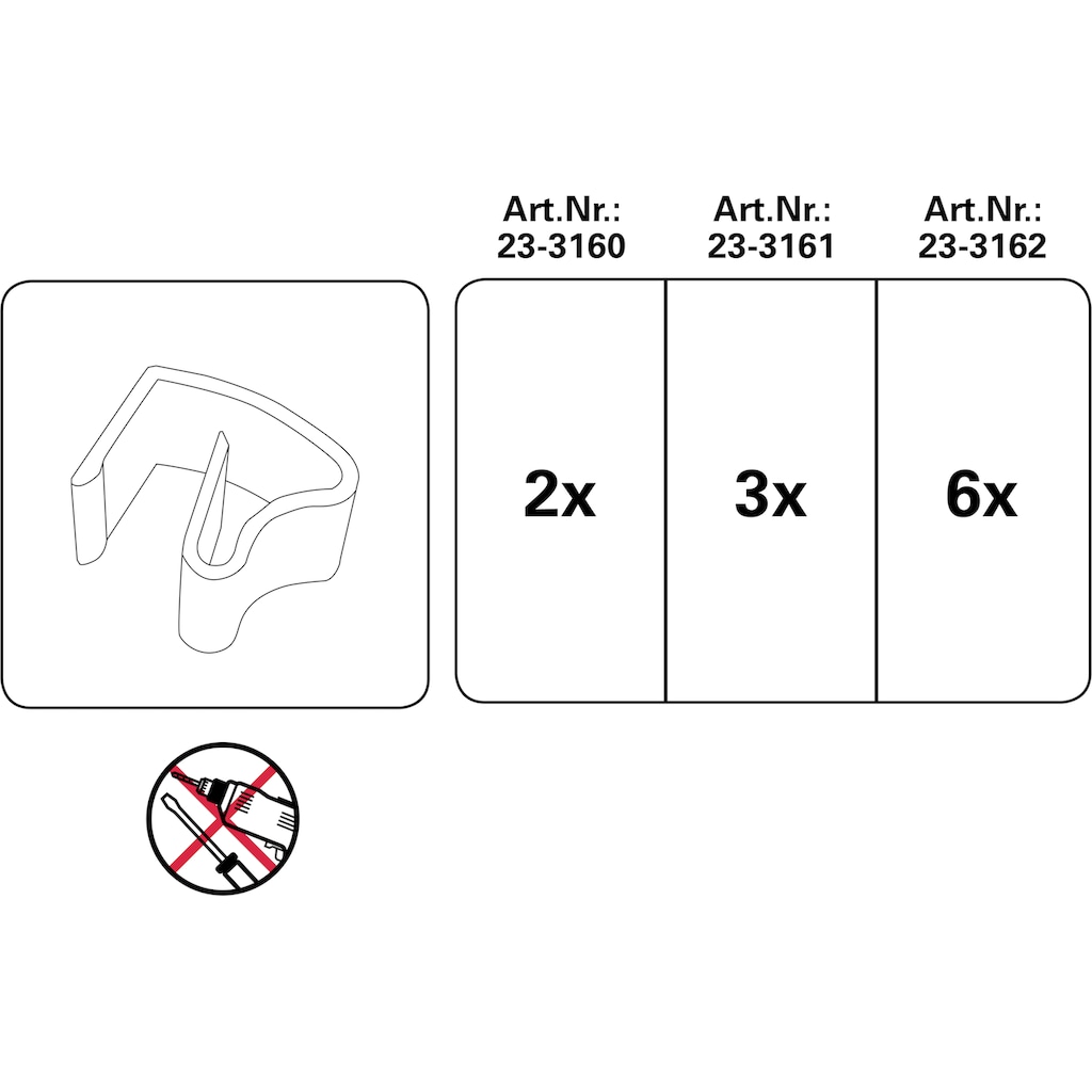 GARDINIA Sichtschutzbefestigung »Klemmhalter für Aluminium-Jalousien«, (6 St.)