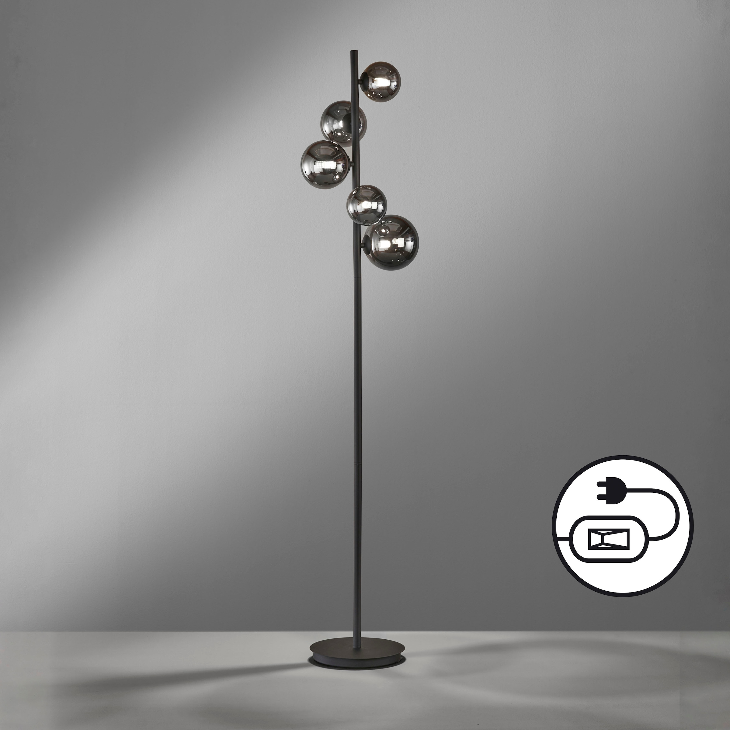 FISCHER & HONSEL Stehlampe »Bala«, 5 flammig, Leuchtmittel G9 | LED wechselbar, langlebige LED