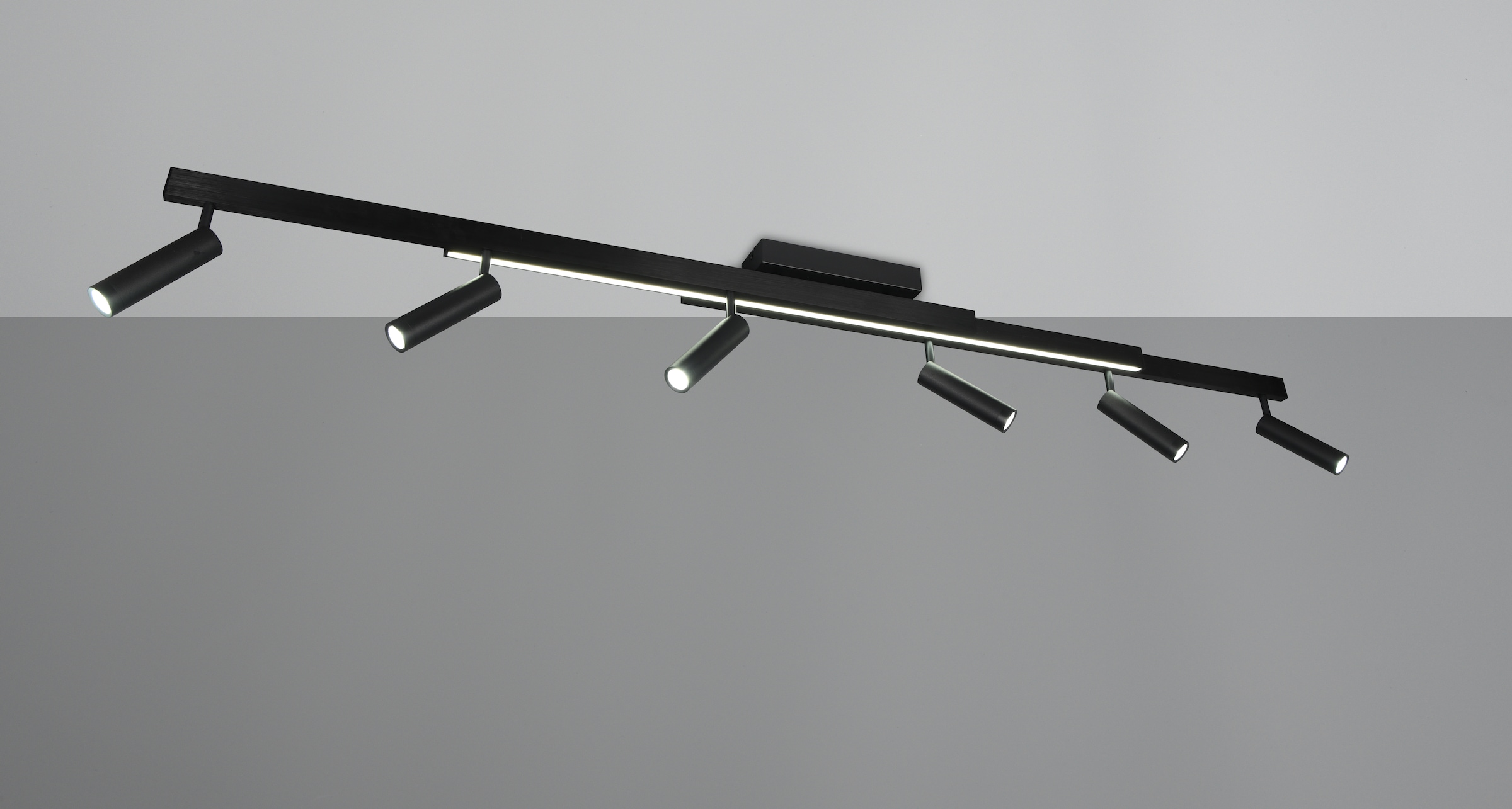 TRIO Leuchten LED Deckenleuchte »ZENO ausziehbare LED Deckenlampe mit 6 verstellbaren Spots dimmbar CCT« LED-Board 1 Stk. warmweiß - kaltweiß getrennt schaltbare Spots, Lichtfarbe einstellbar inkl Fernbedienung