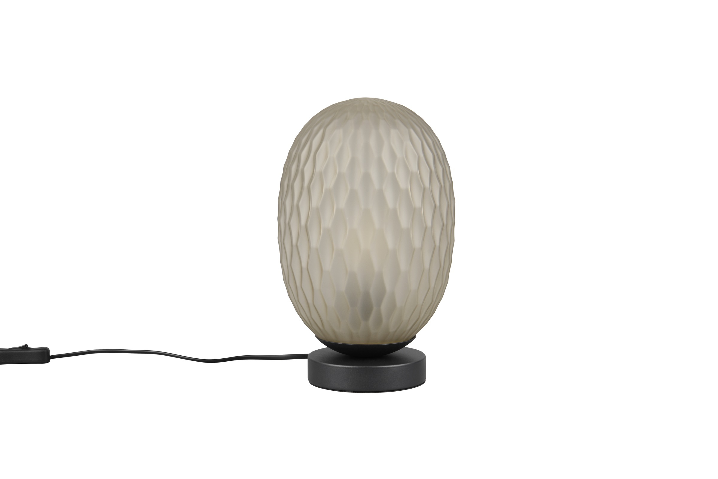 TRIO Leuchten Tischleuchte »FACETTE, Nachttischlampe mit Glas-Schirm Ø 18cm, Schnurschalter« E27 1 Stk. warmweiß - kaltweiß exkl. Leuchtmittel 1x E27 max 25W, Höhe 29cm, Tischlampe Schlafzimmer