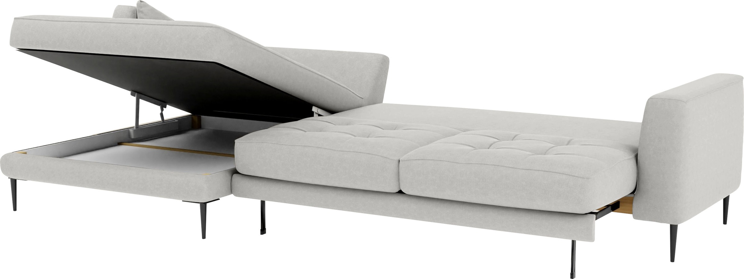 TRENDMANUFAKTUR Ecksofa »Luzi, wahlweise mit Schlaffunktion & Bettkasten. OTTOs Choice, L-Form«, Designsofa mit tollem Sitzkomfort, Metallfüße schwarz, Breite 280 cm