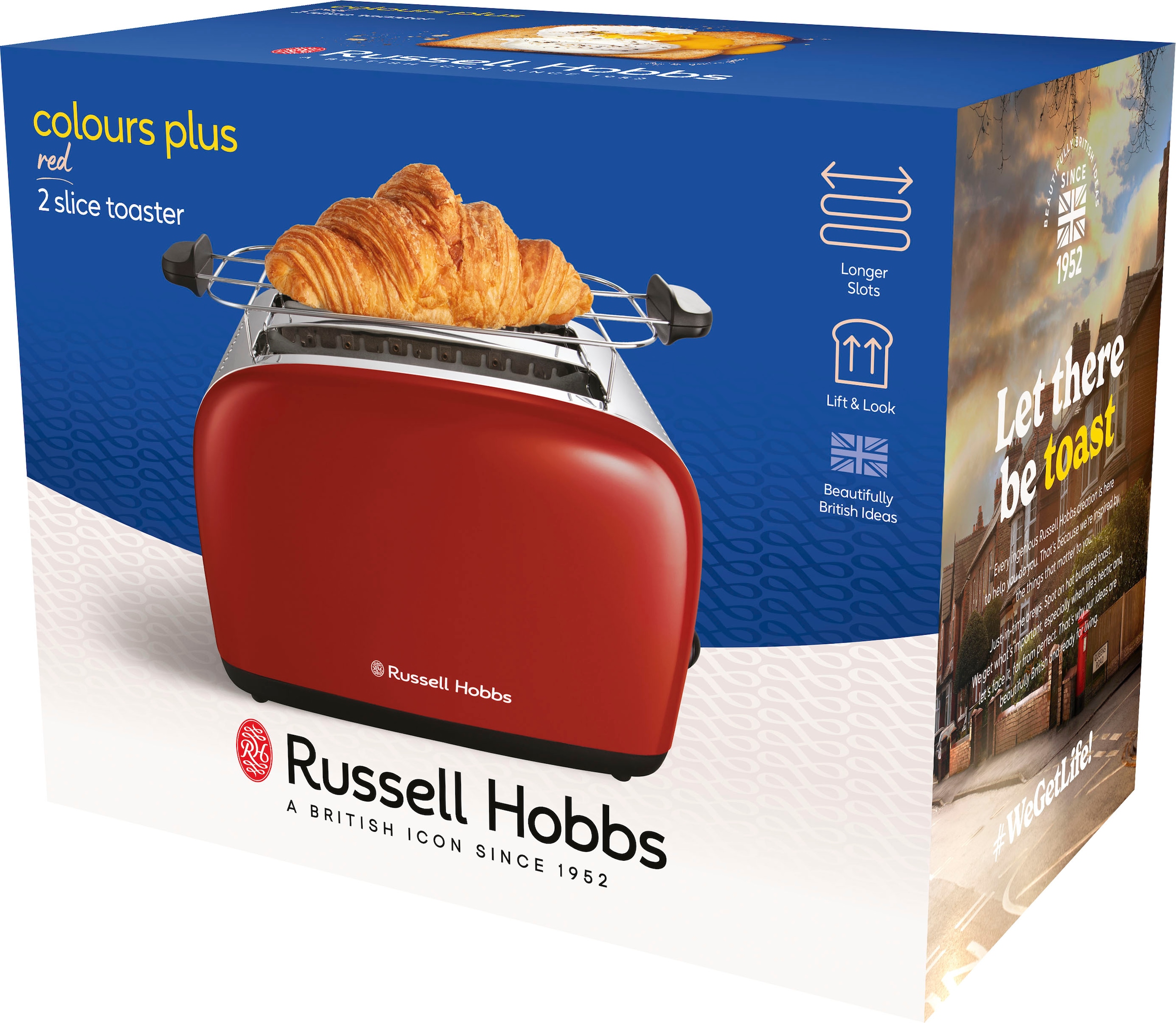 RUSSELL HOBBS Toaster »Colours Plus 26554-56«, 2 lange Schlitze, für 2 Scheiben, 1600 W