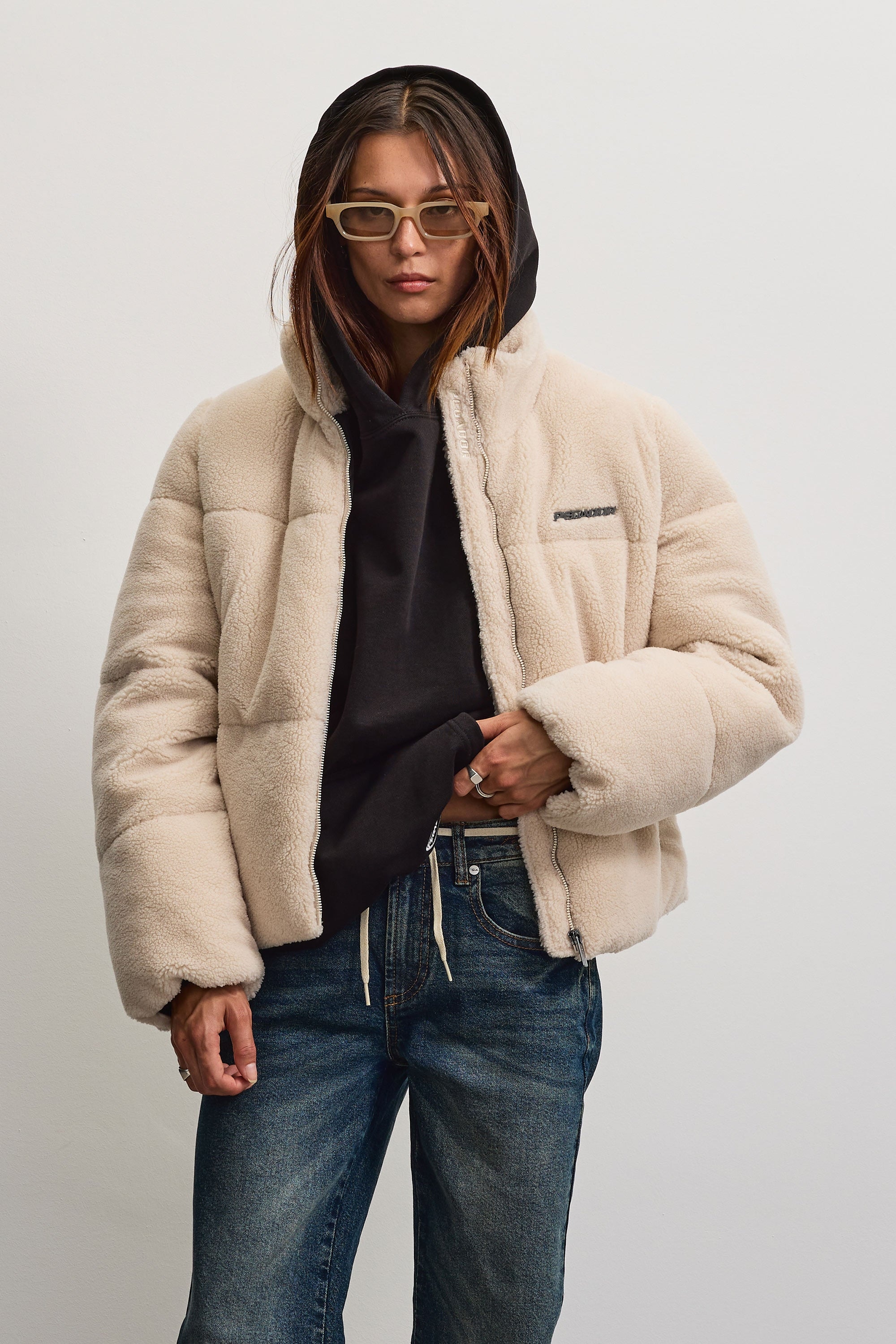 PEGADOR Steppjacke »GEORGIA TEDDY PUFFER JACKET« Kunstfaser, regular fit