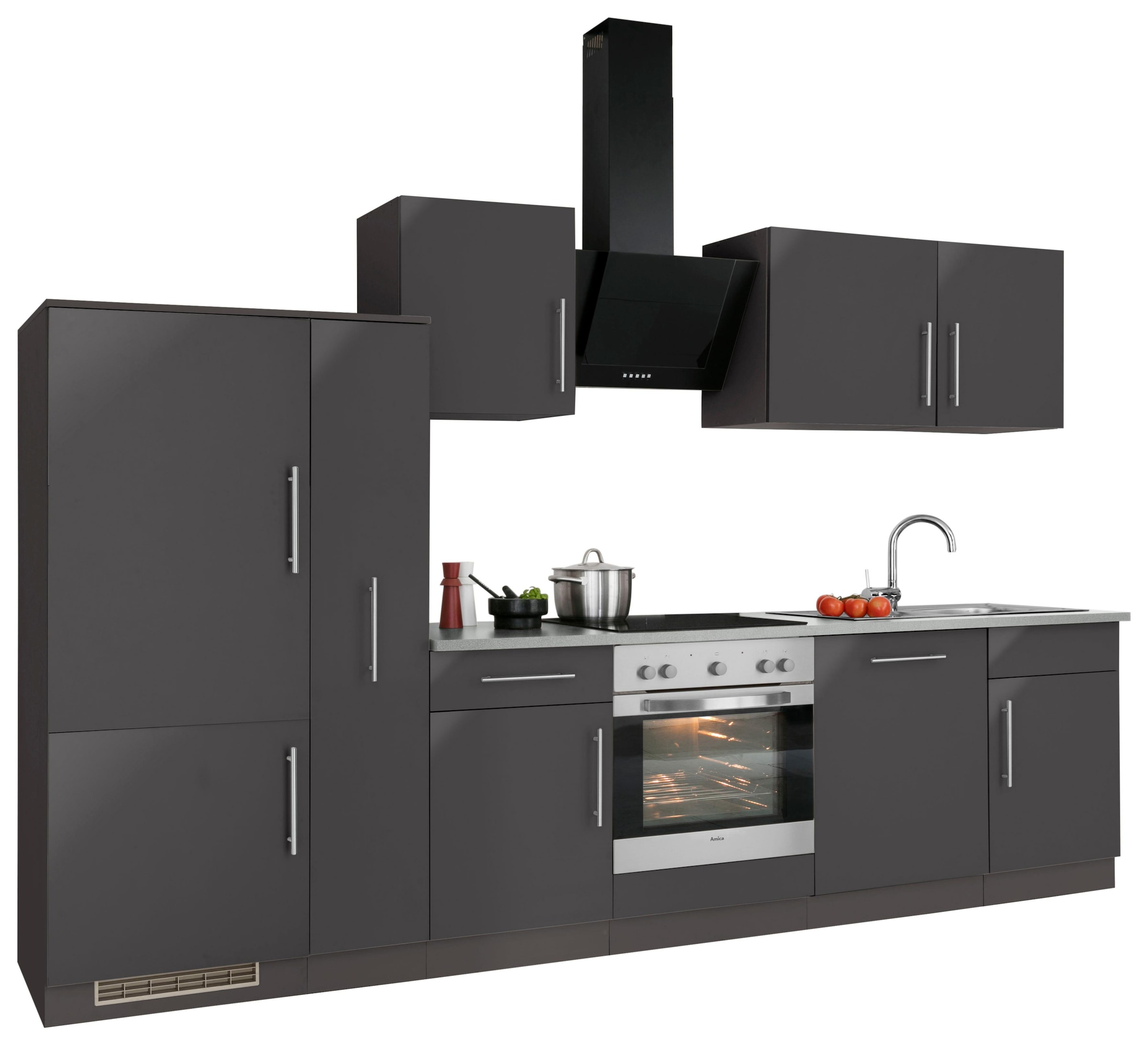 wiho Küchen Küchenzeile "Cali" ohne E-Geräte, Breite 310 cm