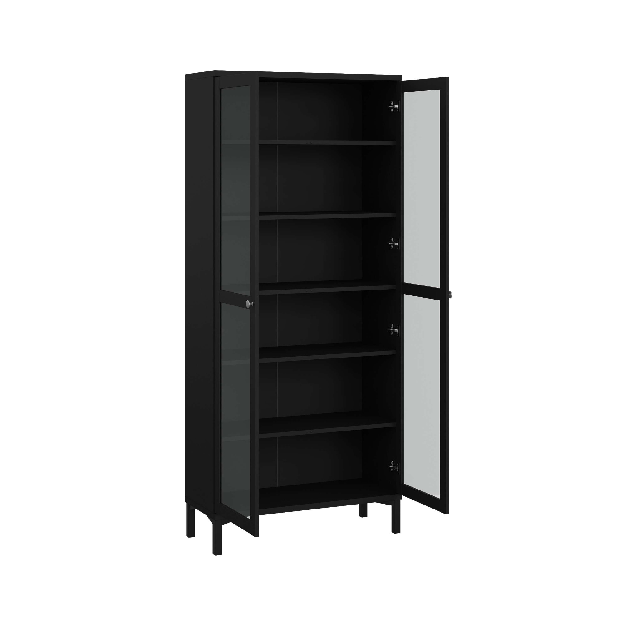 INOSIGN Vitrine »Roma Vitrinenschrank, Standvitrine, Glasvitrine, Schrank, Stauraum«, 2 Glastüren, Höhe 200 cm, 6 Fächer, Breite 89 cm