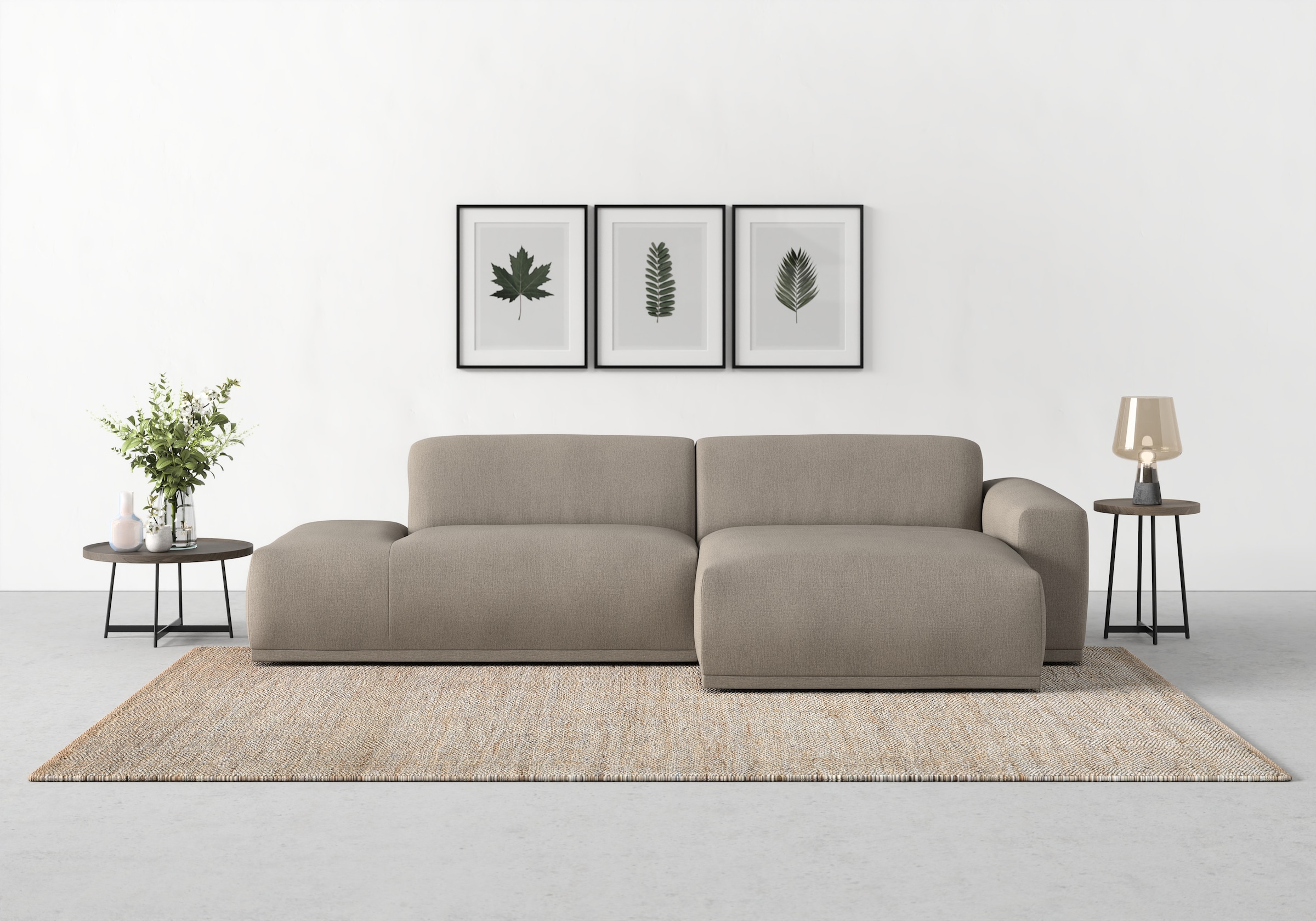 TRENDMANUFAKTUR Ecksofa Braga, aus 2 Teilen, moderner Cord-Stoff