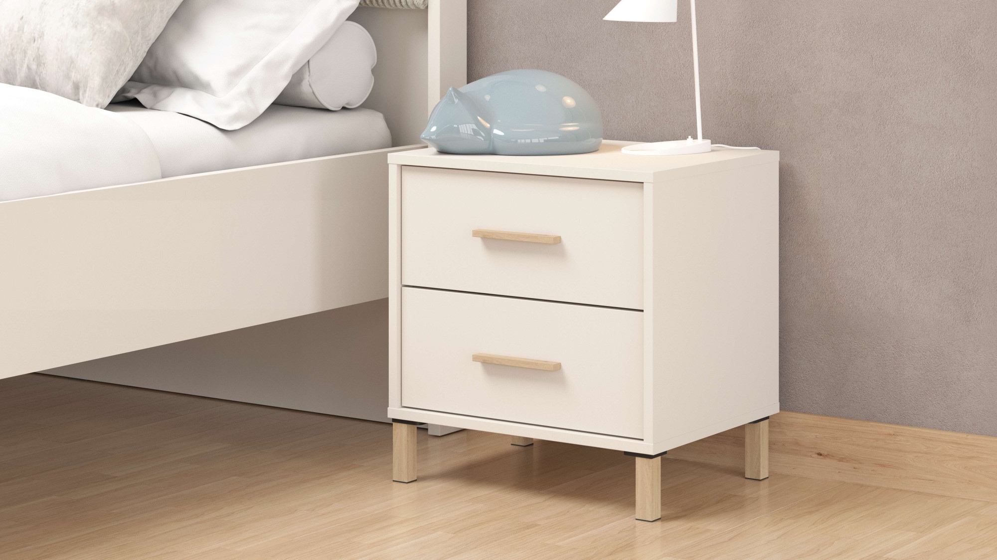 Home affaire Nachtkommode »Belfort Nachtschrank Nachttisch Made in Europe« mit 2 oder 3 Schubladen, FSC®-zertifizierter, Trendfarbe cashmere