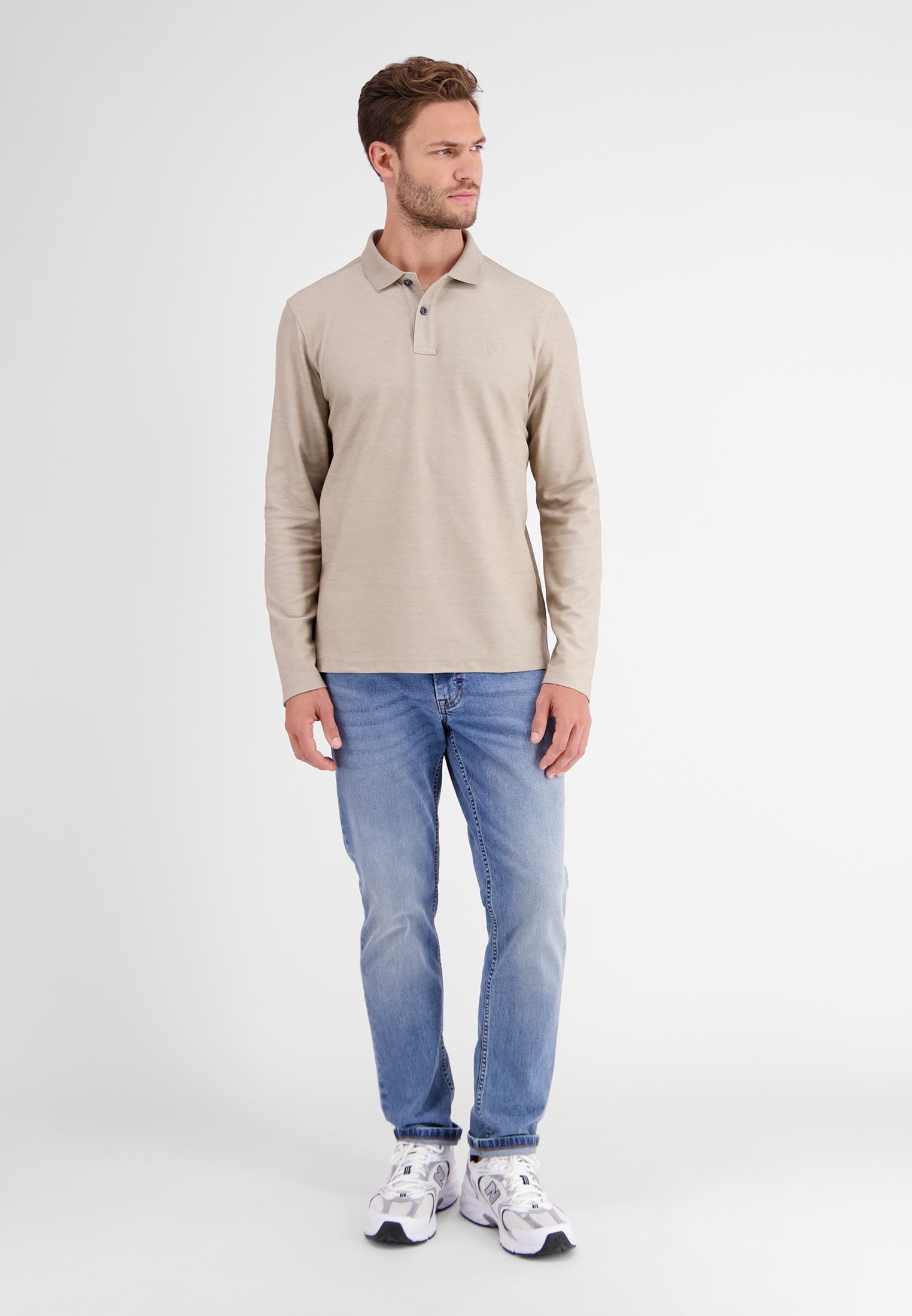 LERROS Sweatshirt »LERROS Longsleeve Polo, Piqué«