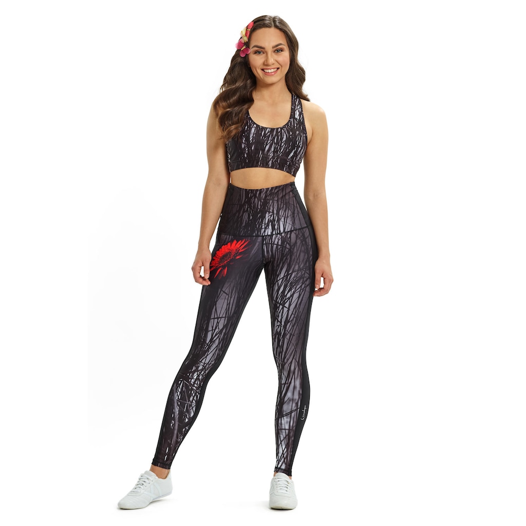 Winshape Leggings »HWL107-Red-Gerbera«, Core-Stability-Bund mit Bauch-Weg-Effekt