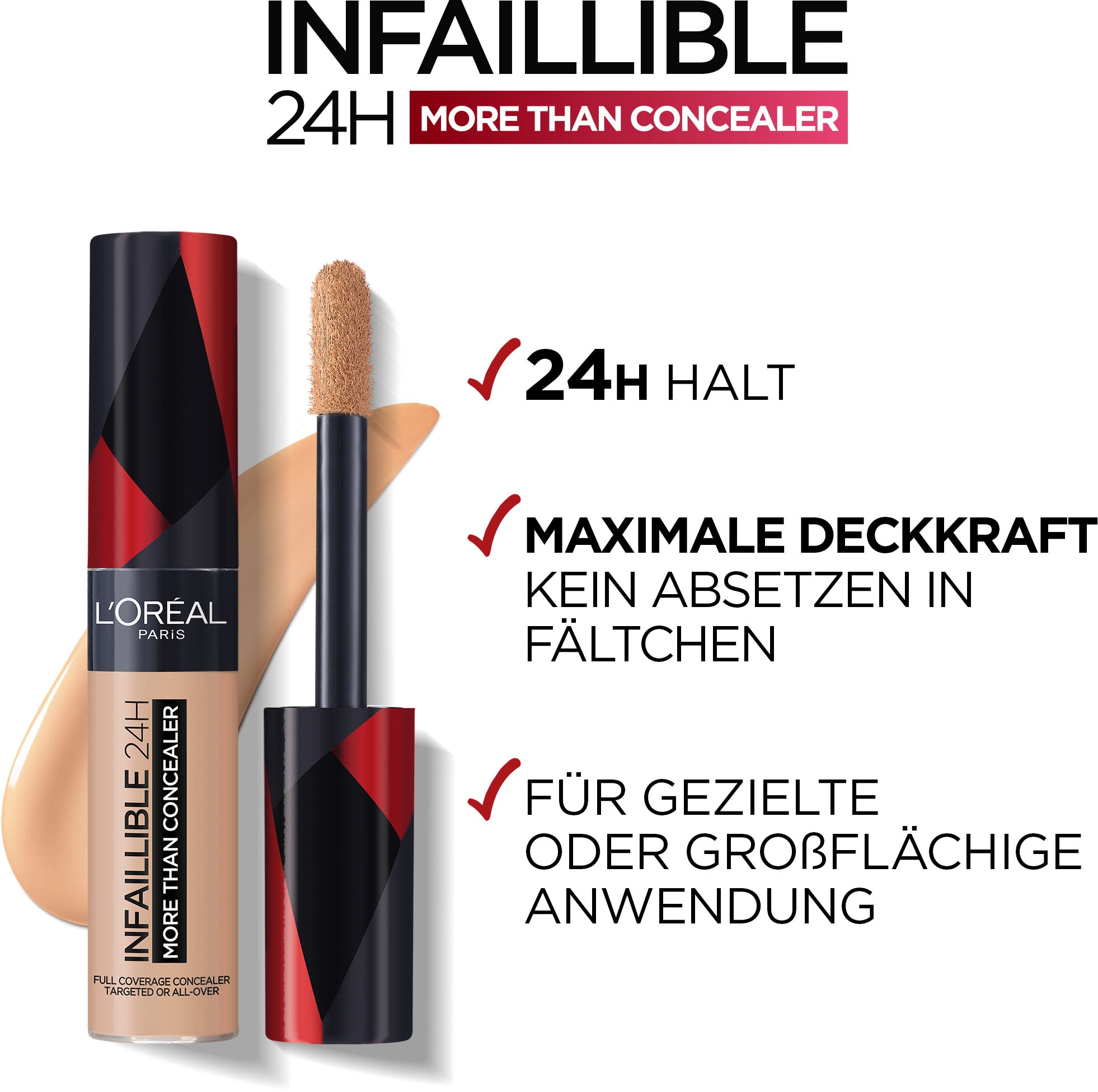 L'ORÉAL PARIS Concealer »Infaillible More Than Concealer«, mit hoher Deckkraft