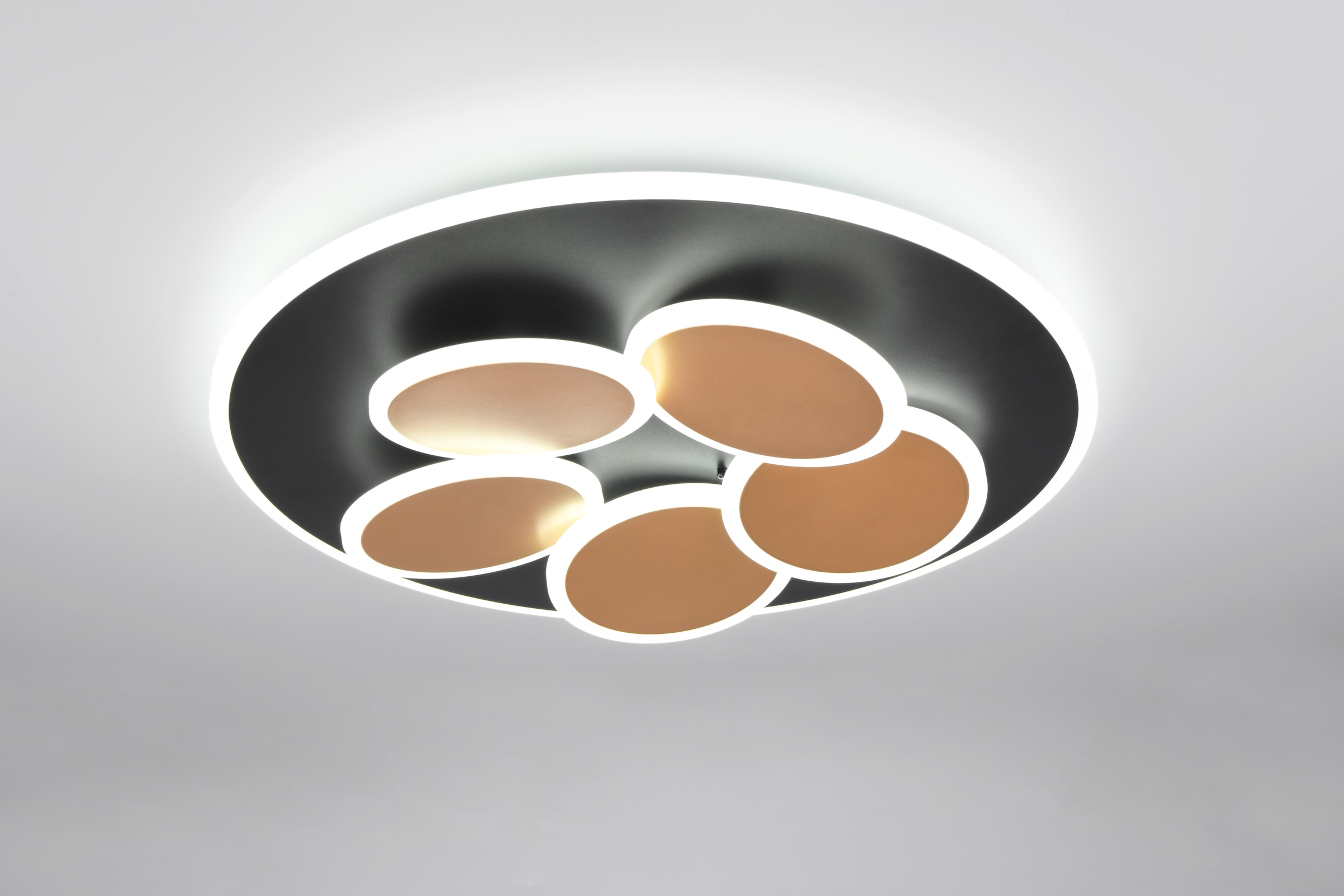 TRIO Leuchten LED Deckenleuchte »MANDALA, LED Deckenlampe mit Fernbedienung, dimmbar CCT Nachtlicht« LED-Board 1 Stk. warmweiß - kaltweiß Memory- und Timerfunktion 4200 Lumen warm- bis kaltweiß 2700-6500K 35W