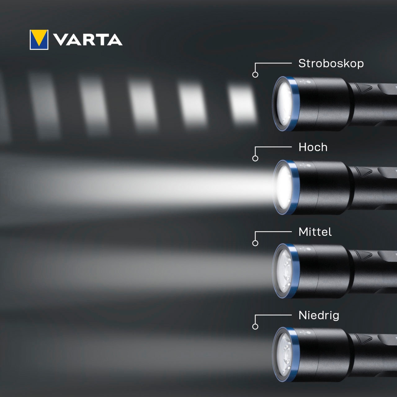 VARTA Taschenlampe »Night Cutter F40 Premium«, (Set), 1000 Lumen Leuchtstärke, vier Leuchtmodi, schwarz