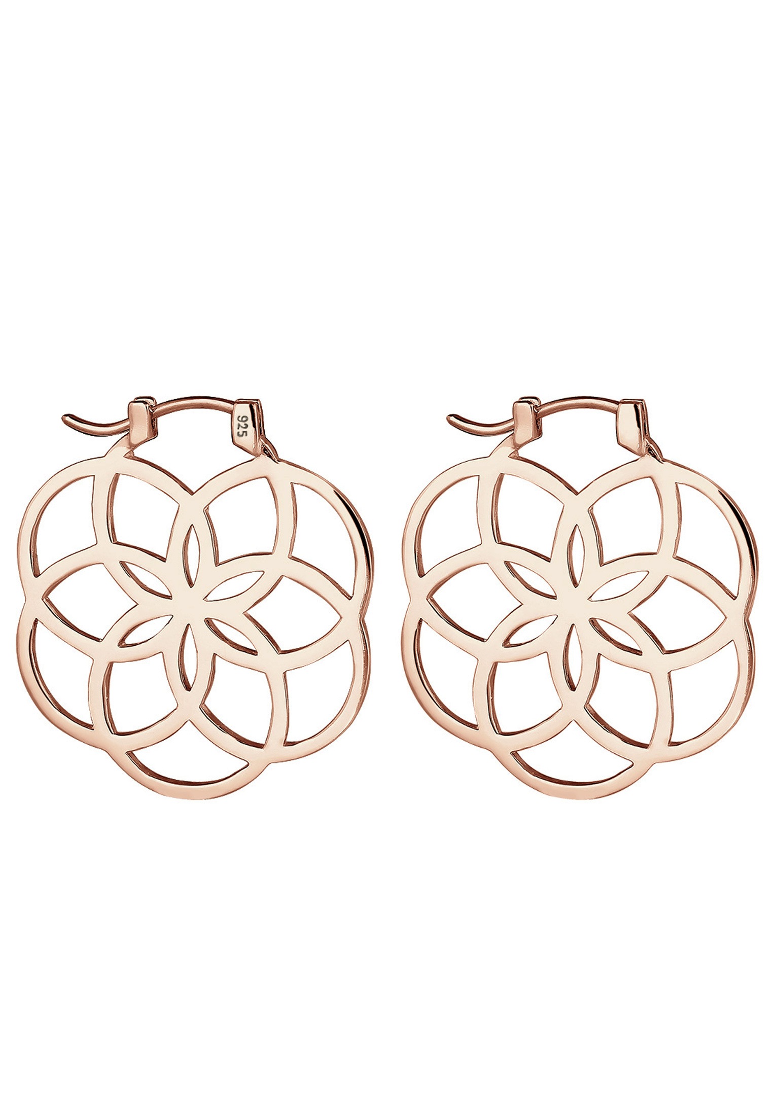 Elli Paar Creolen »Ohrringe Creolen Lebensblume 925 Silber«